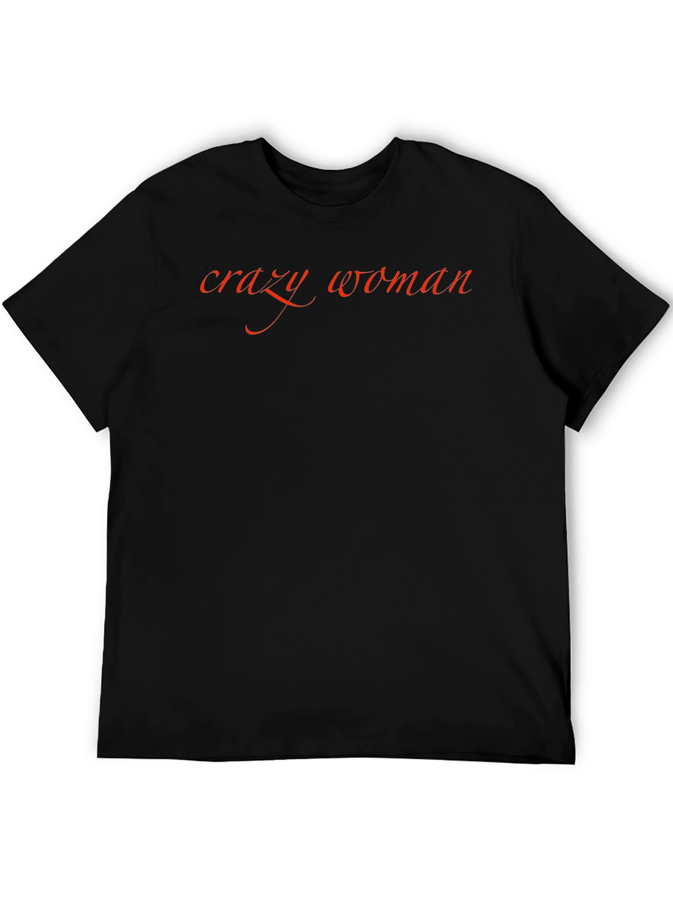 Crazy Woman Black Graphic T-Shirt