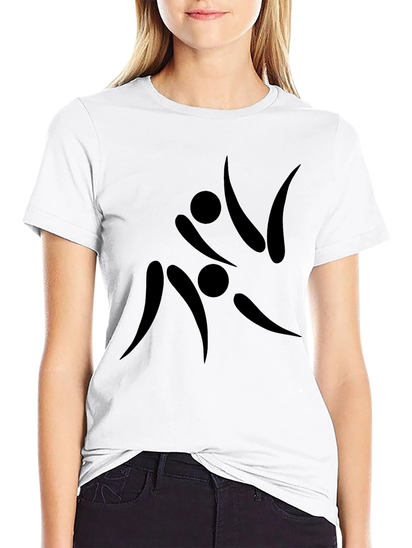 Abstract Athlete Black Graphic T-Shirt