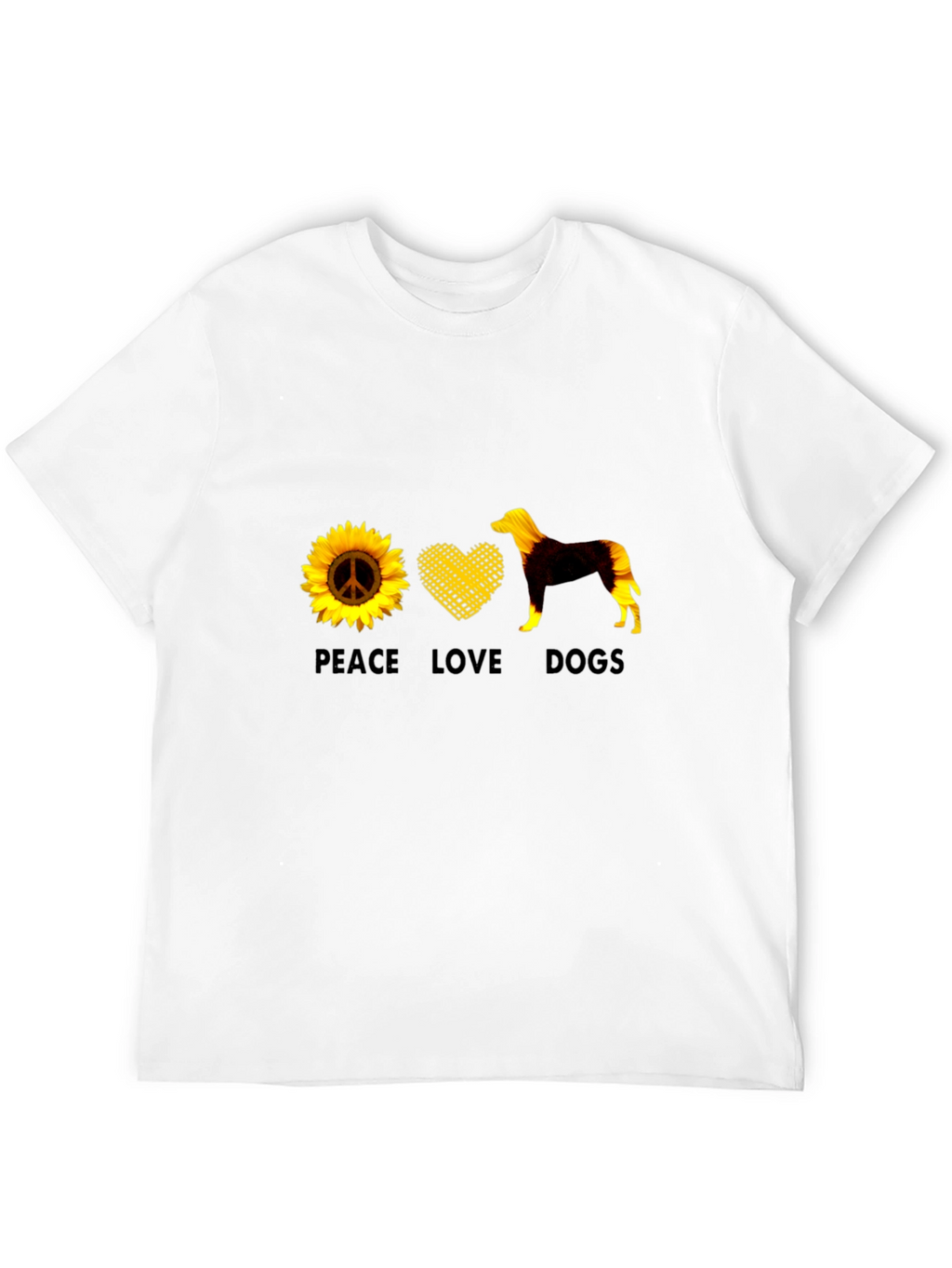 Peace Love Dogs Graphic Tee - Sunflower Design