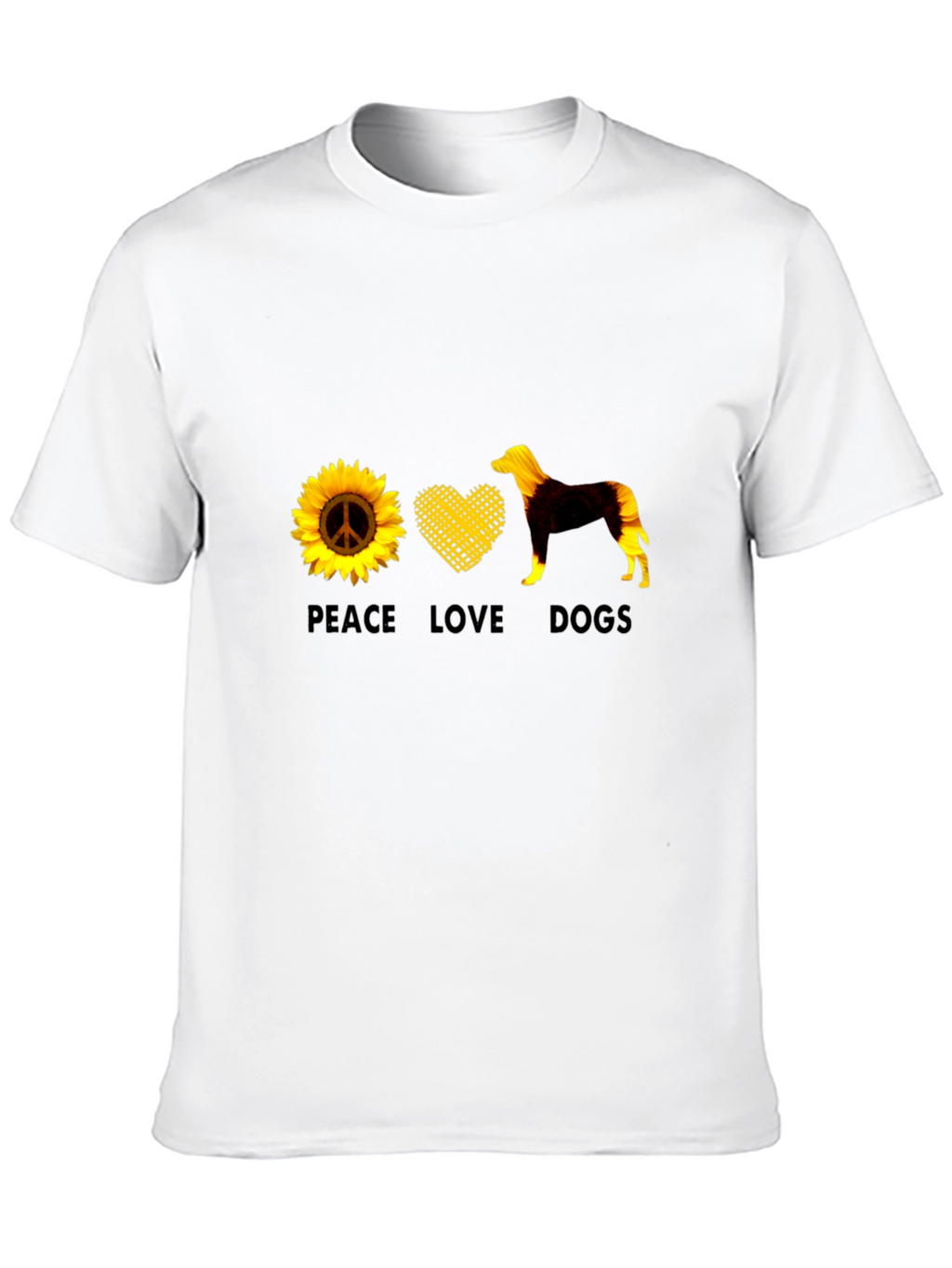 Peace Love Dogs Graphic Tee - Sunflower Design