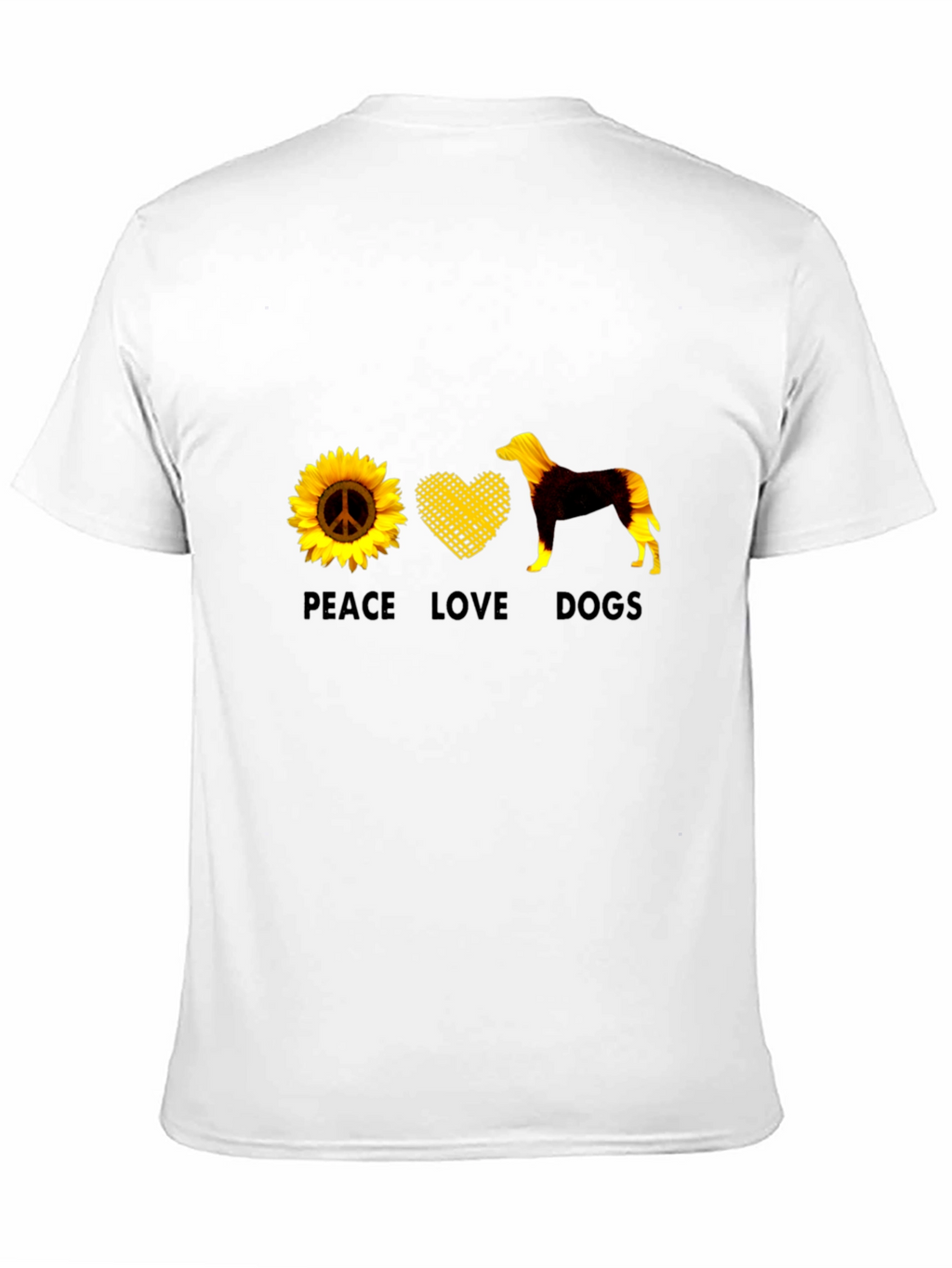 Peace Love Dogs Graphic Tee - Sunflower Design