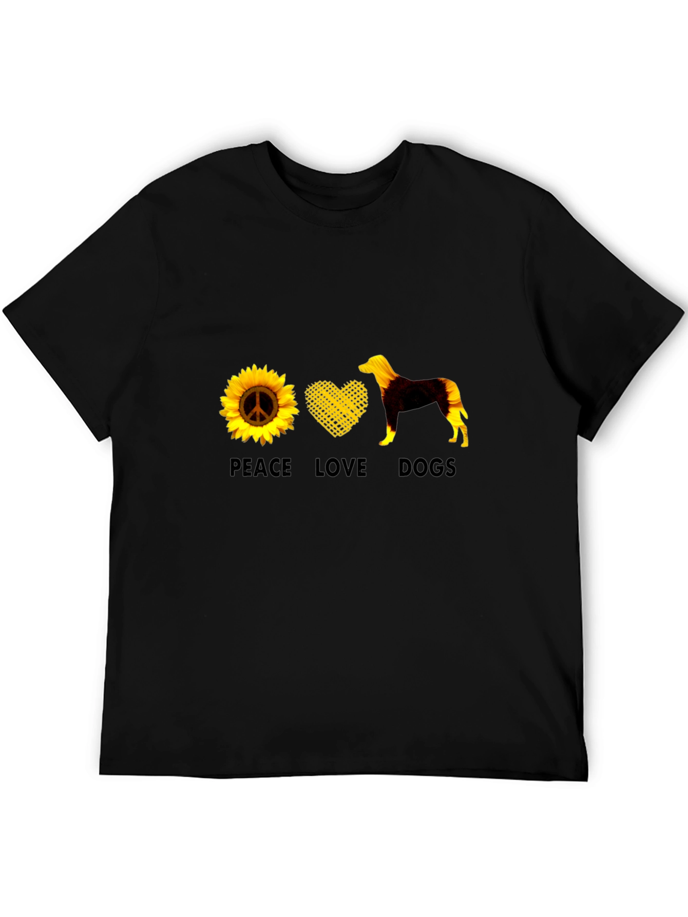 Peace Love Dogs Graphic Tee - Sunflower Design