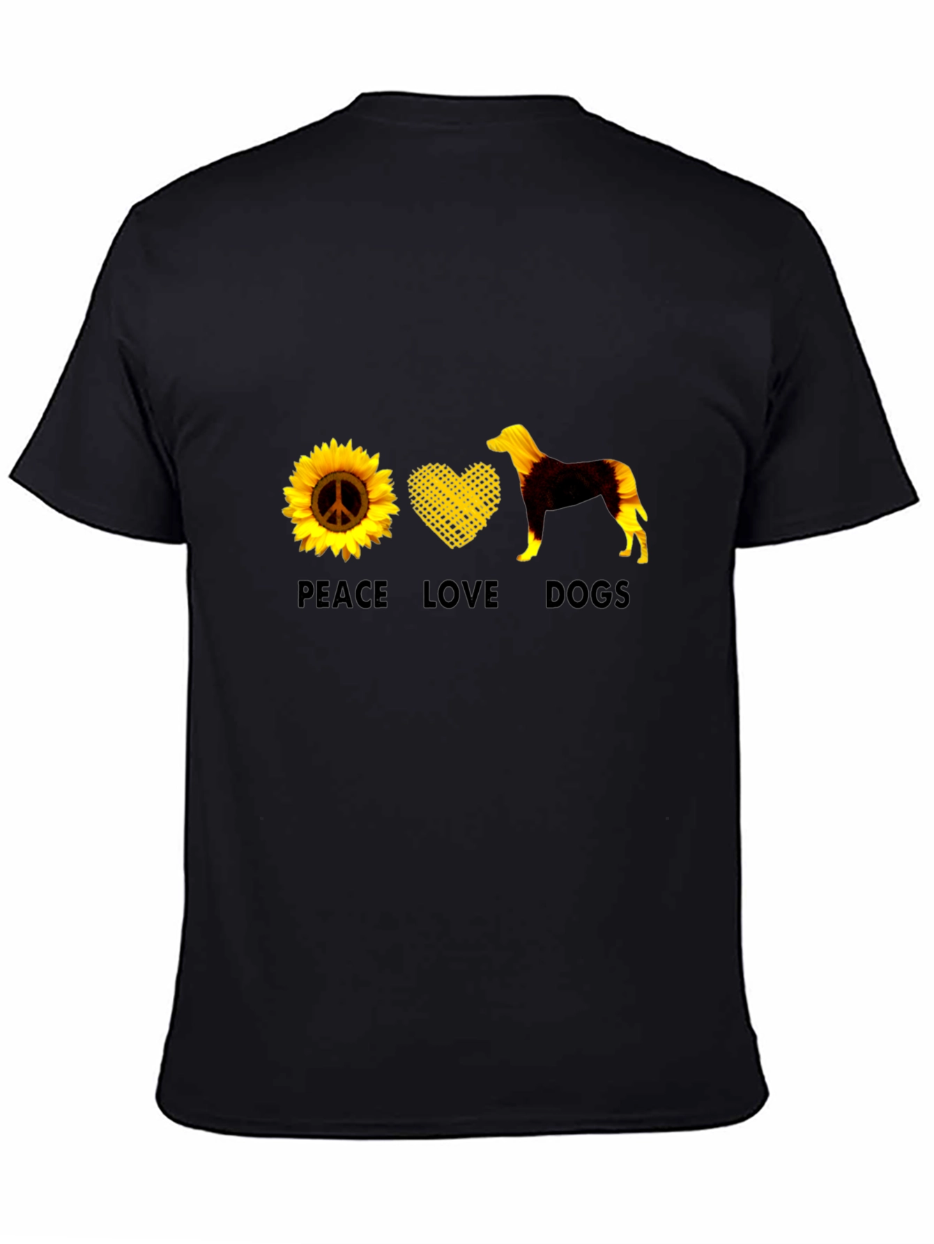 Peace Love Dogs Graphic Tee - Sunflower Design
