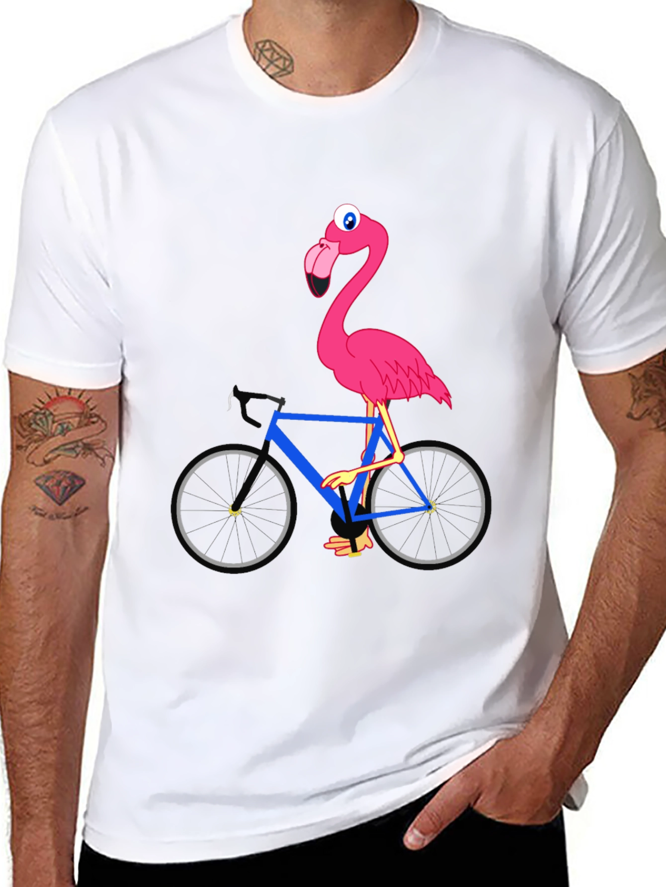 Flamingo on Bike Graphic Tee