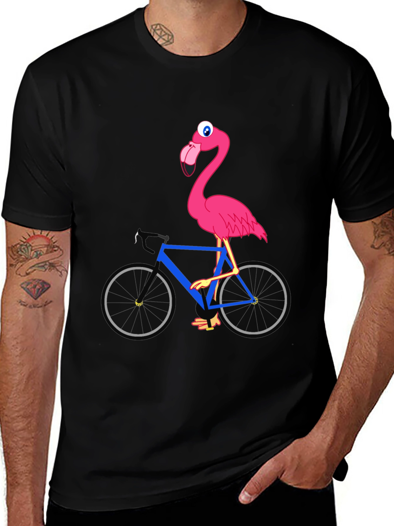 Flamingo on Bike Graphic Tee