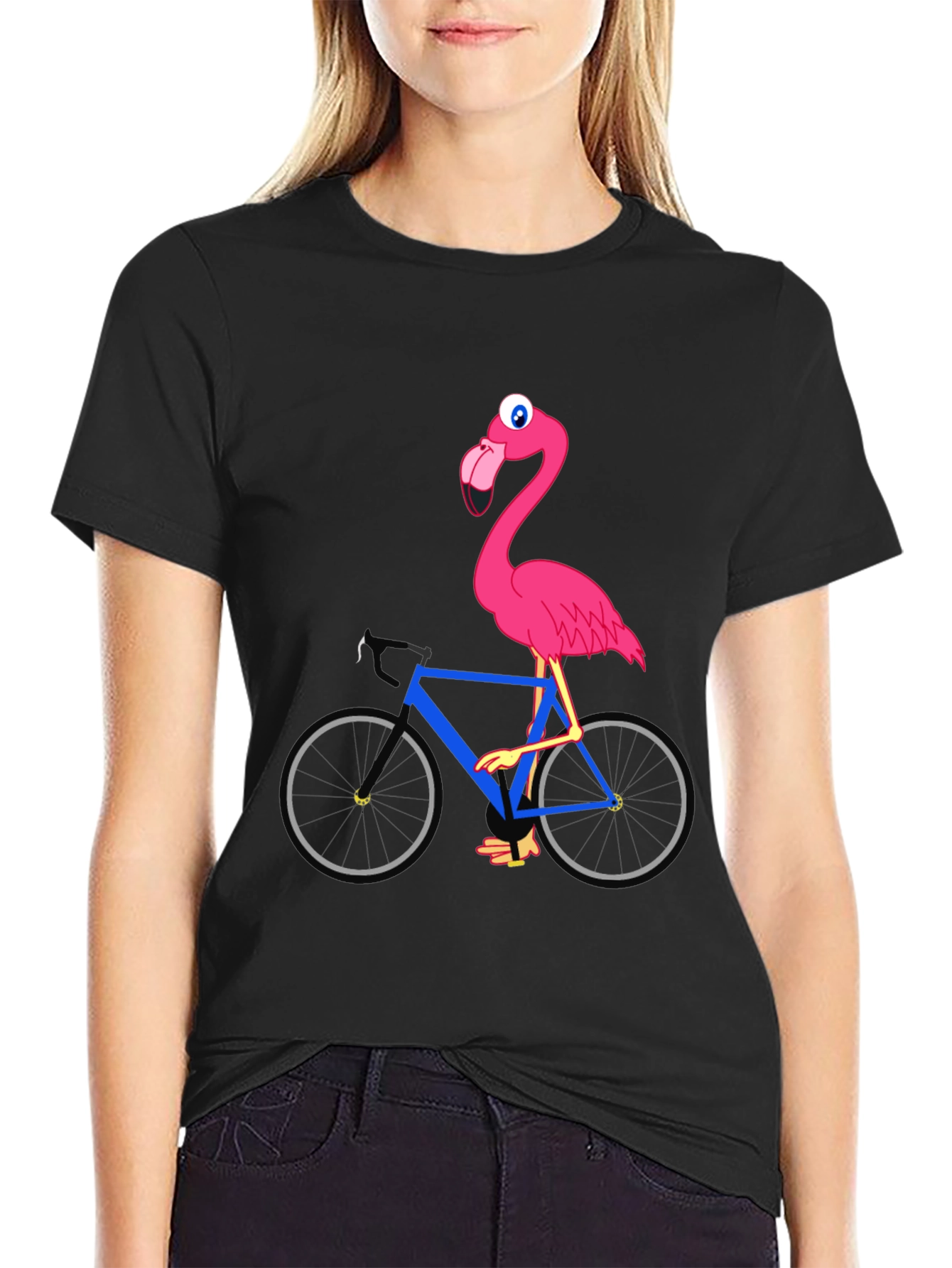 Flamingo on Bike Graphic Tee
