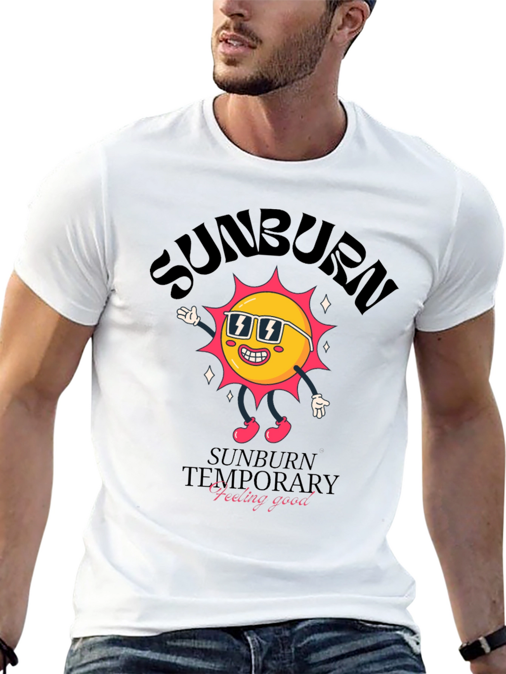 Sunburn Temporary Feeling Good Graphic Tee