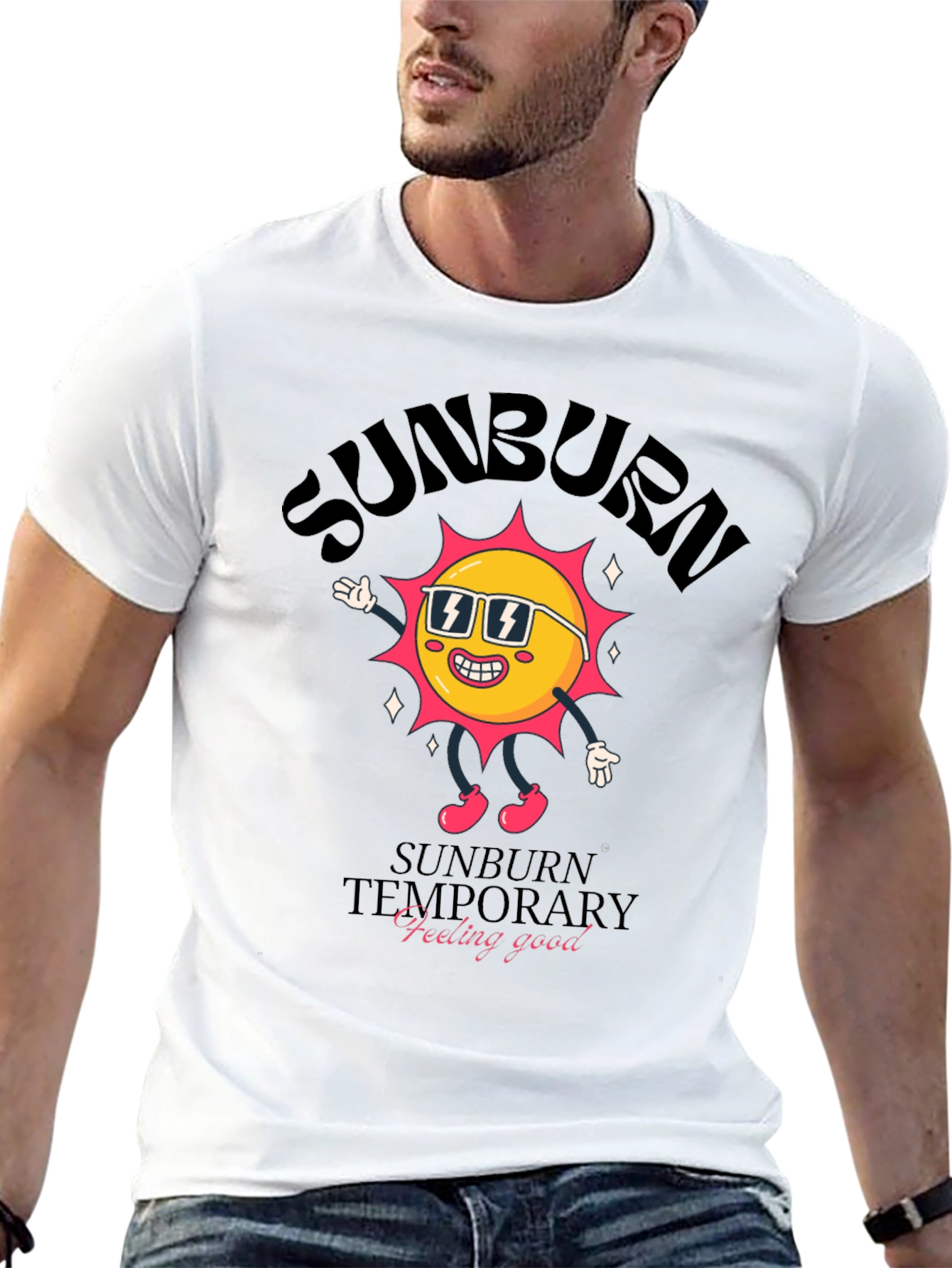 Sunburn Temporary Feeling Good Graphic Tee