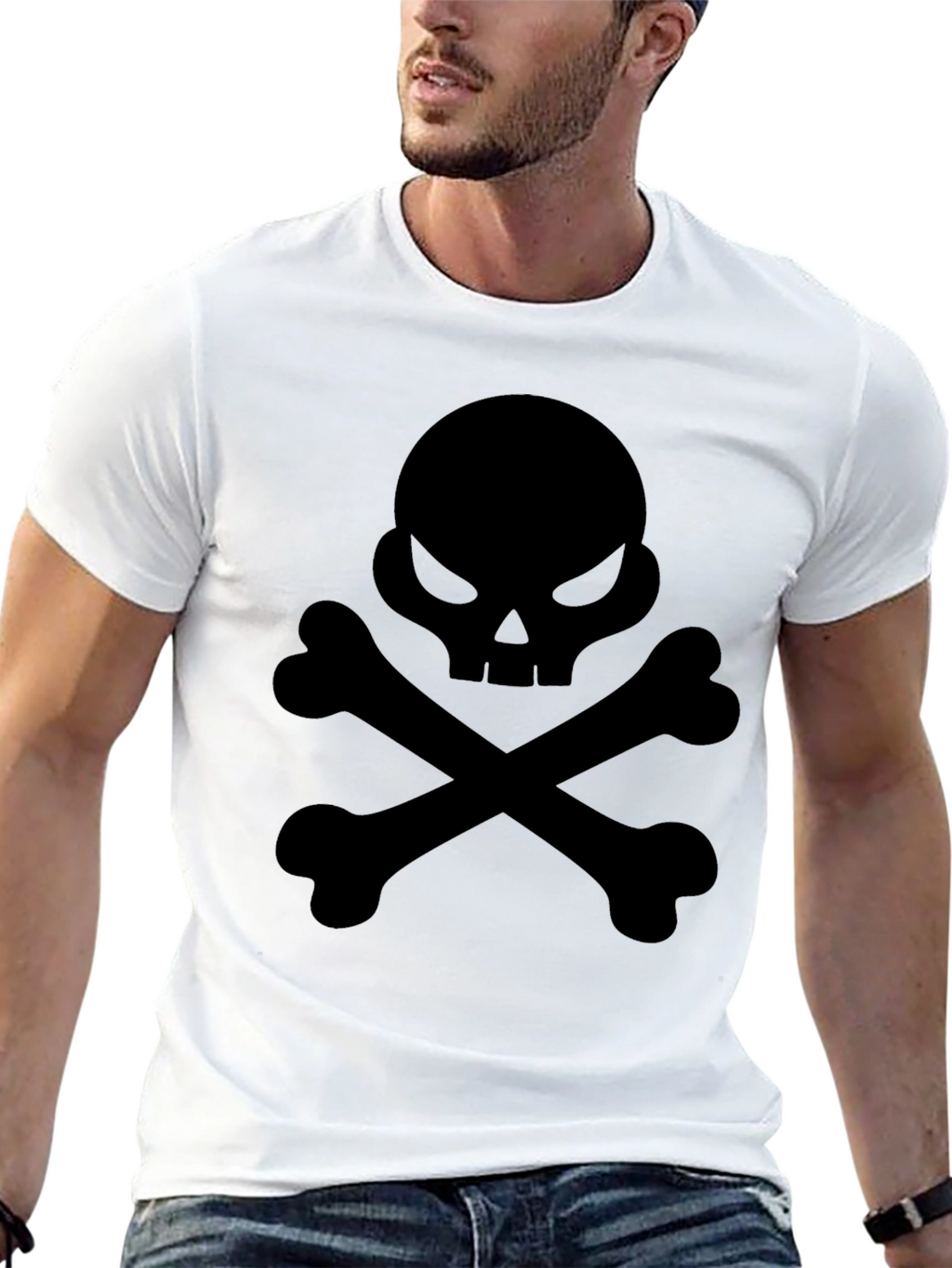 Skull & Crossbones Black Graphic Tee - Pirate Style