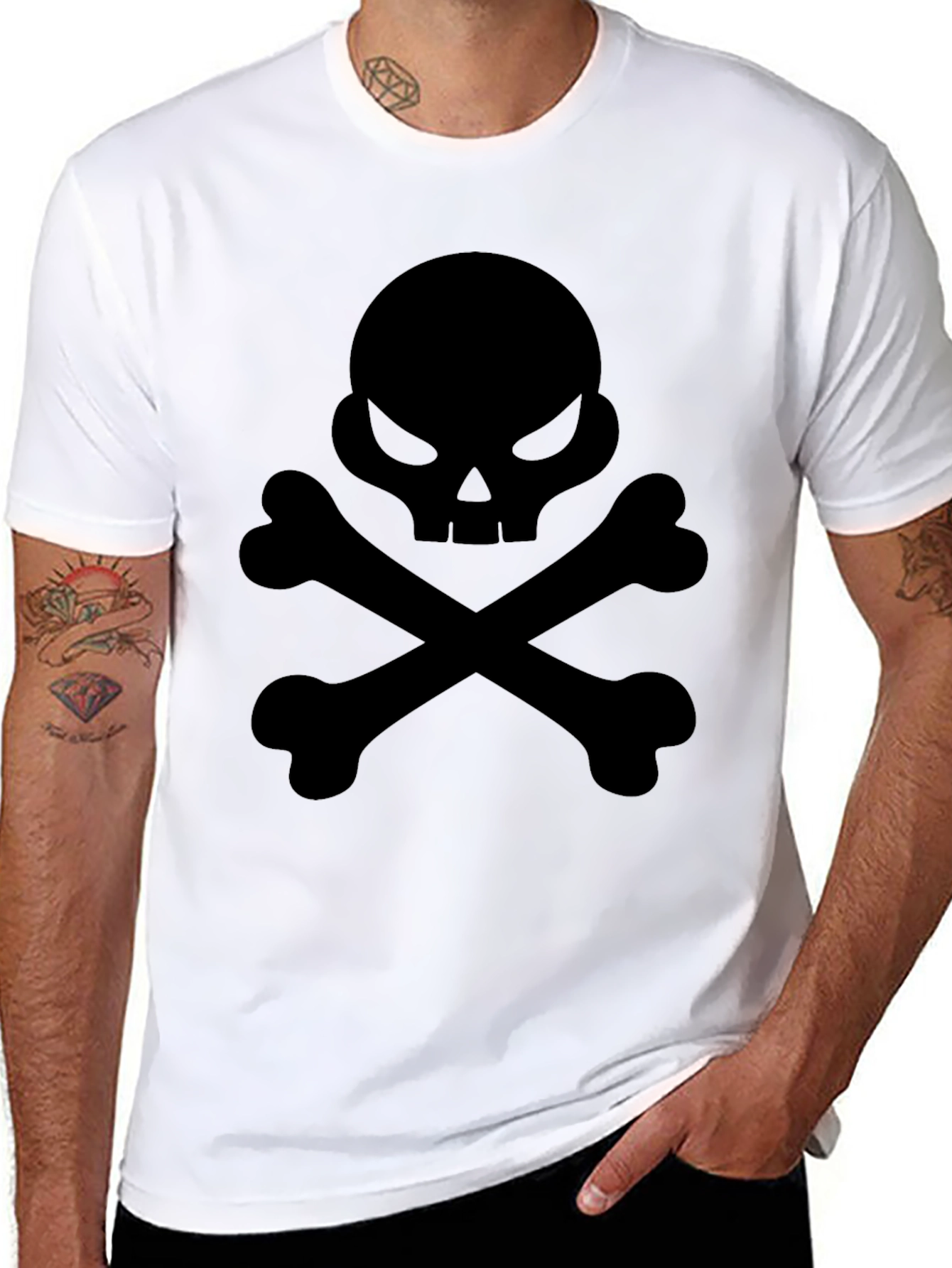 Skull & Crossbones Black Graphic Tee - Pirate Style