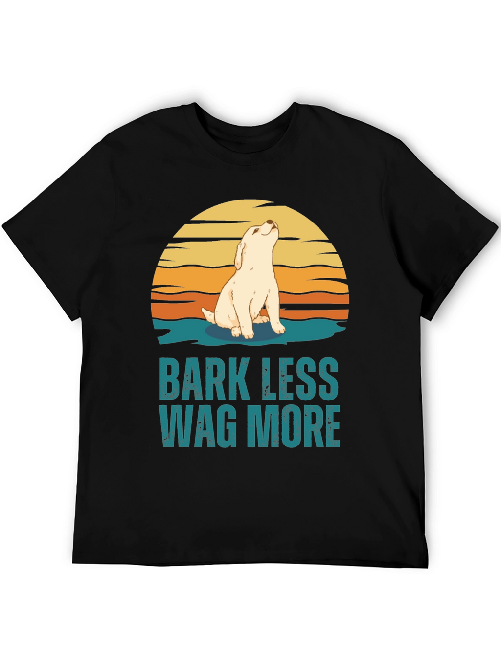 Bark Less Wag More Dog Graphic Tee