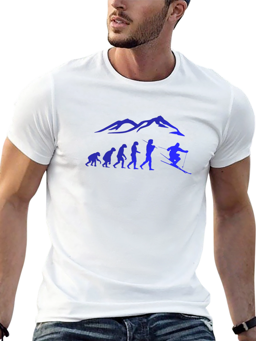 Evolution of Skiing T-Shirt - Black