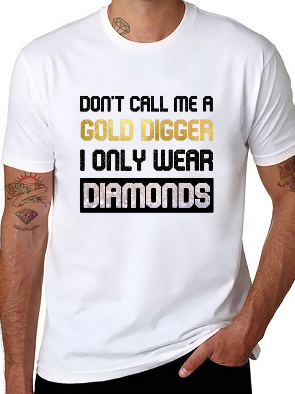 Gold Digger Diamonds Graphic Tee - Black Cotton