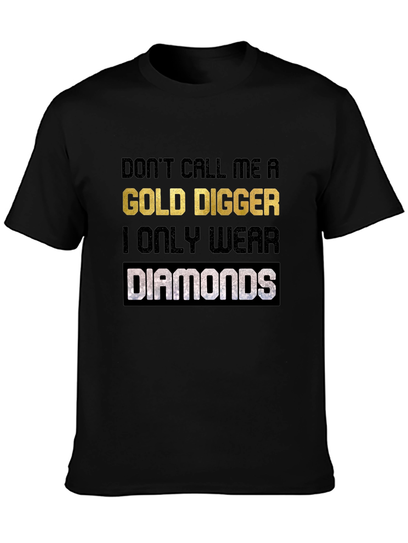 Gold Digger Diamonds Graphic Tee - Black Cotton