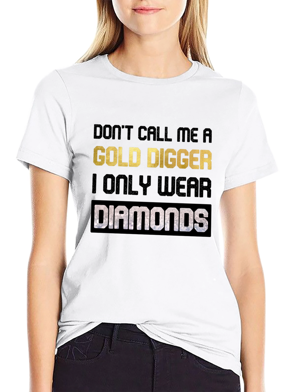 Gold Digger Diamonds Graphic Tee - Black Cotton
