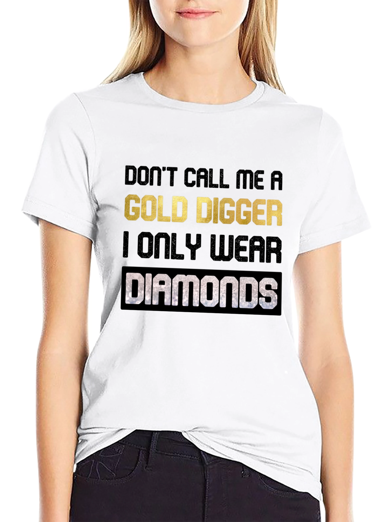 Gold Digger Diamonds Graphic Tee - Black Cotton