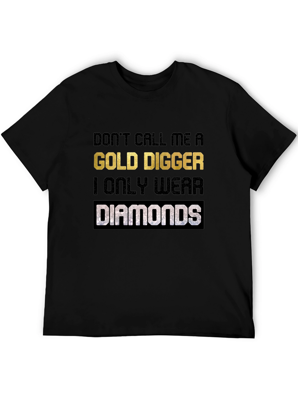 Gold Digger Diamonds Graphic Tee - Black Cotton
