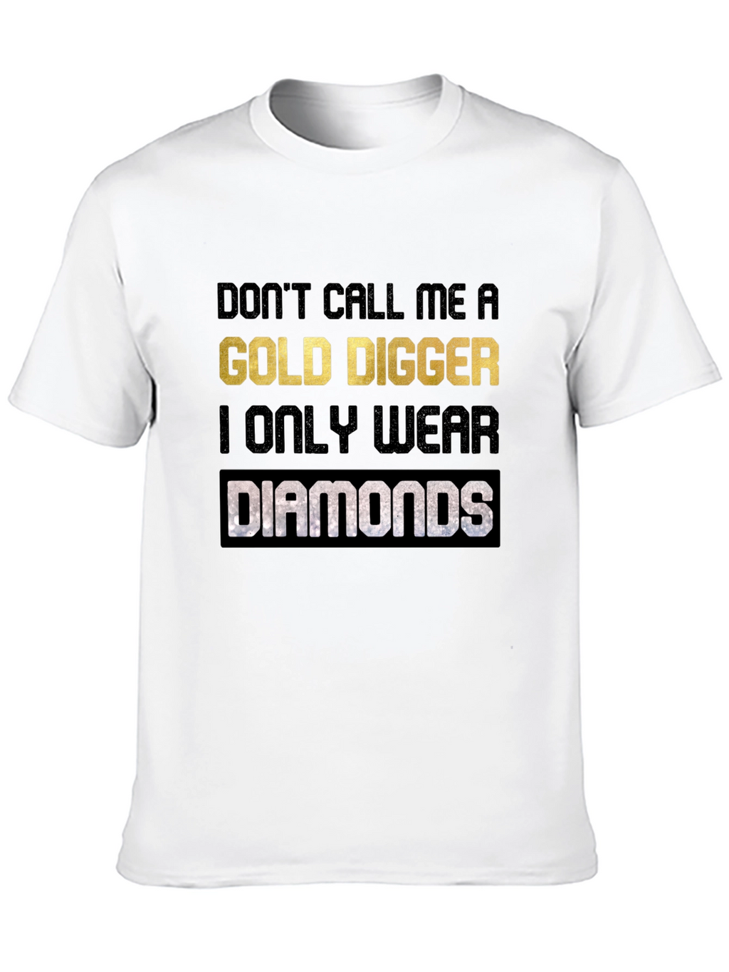Gold Digger Diamonds Graphic Tee - Black Cotton