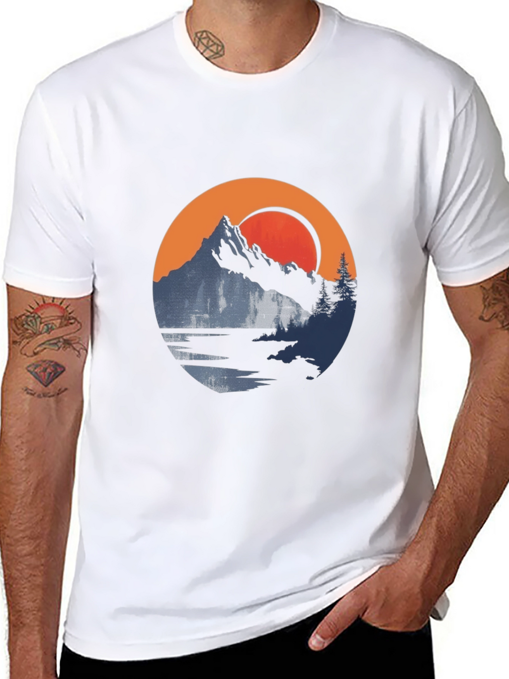 Mountain Sunset Graphic Tee - Nature Adventure Shirt