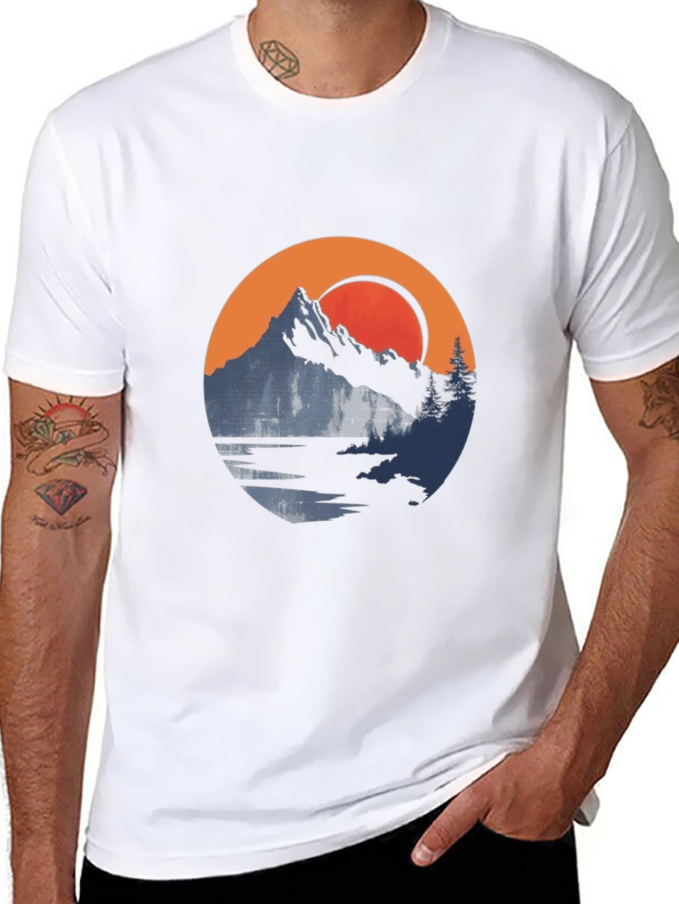 Mountain Sunset Graphic Tee - Nature Adventure Shirt
