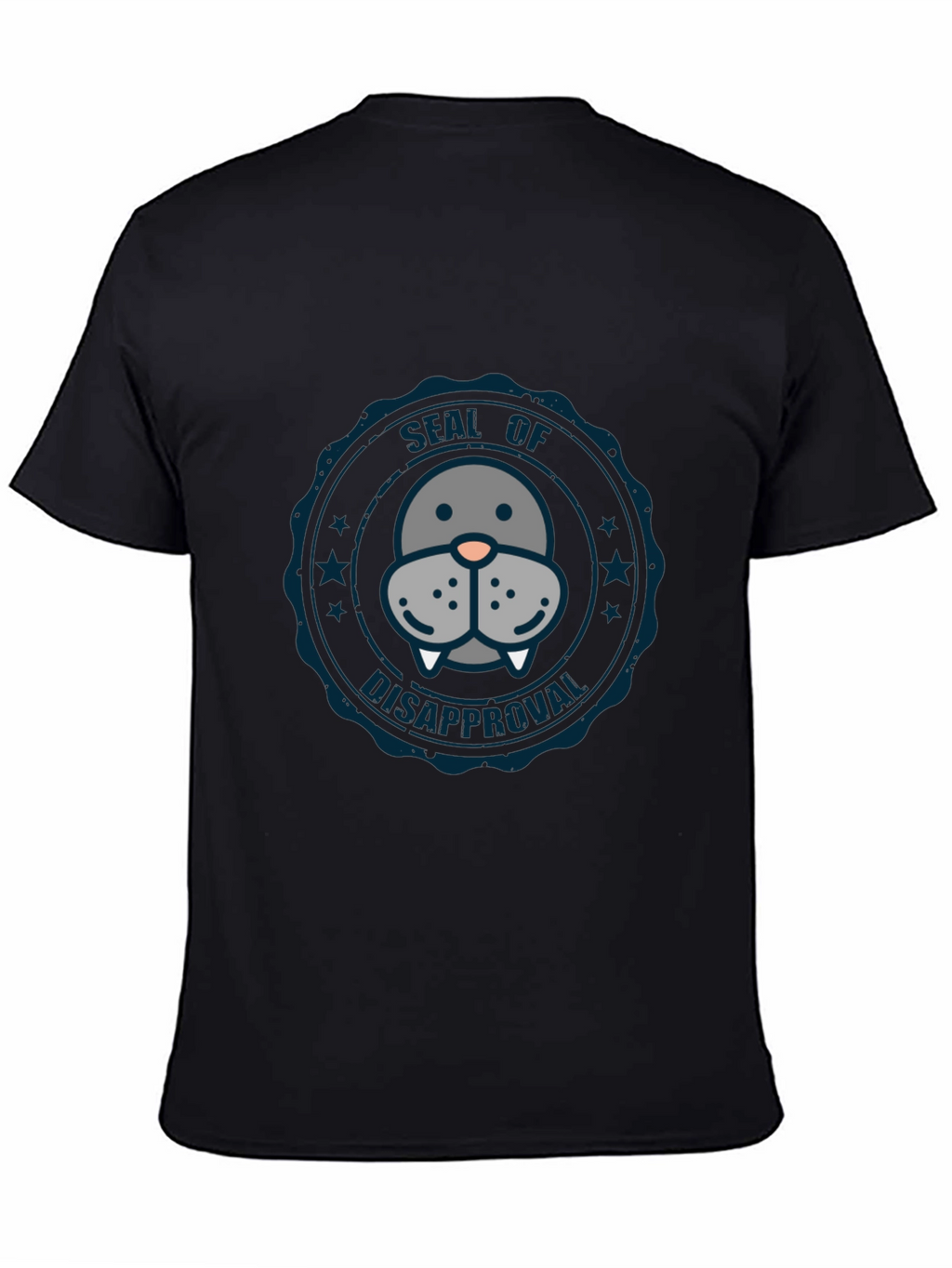 Seal of Disapproval Graphic Tee - Black Cotton T-Shirt