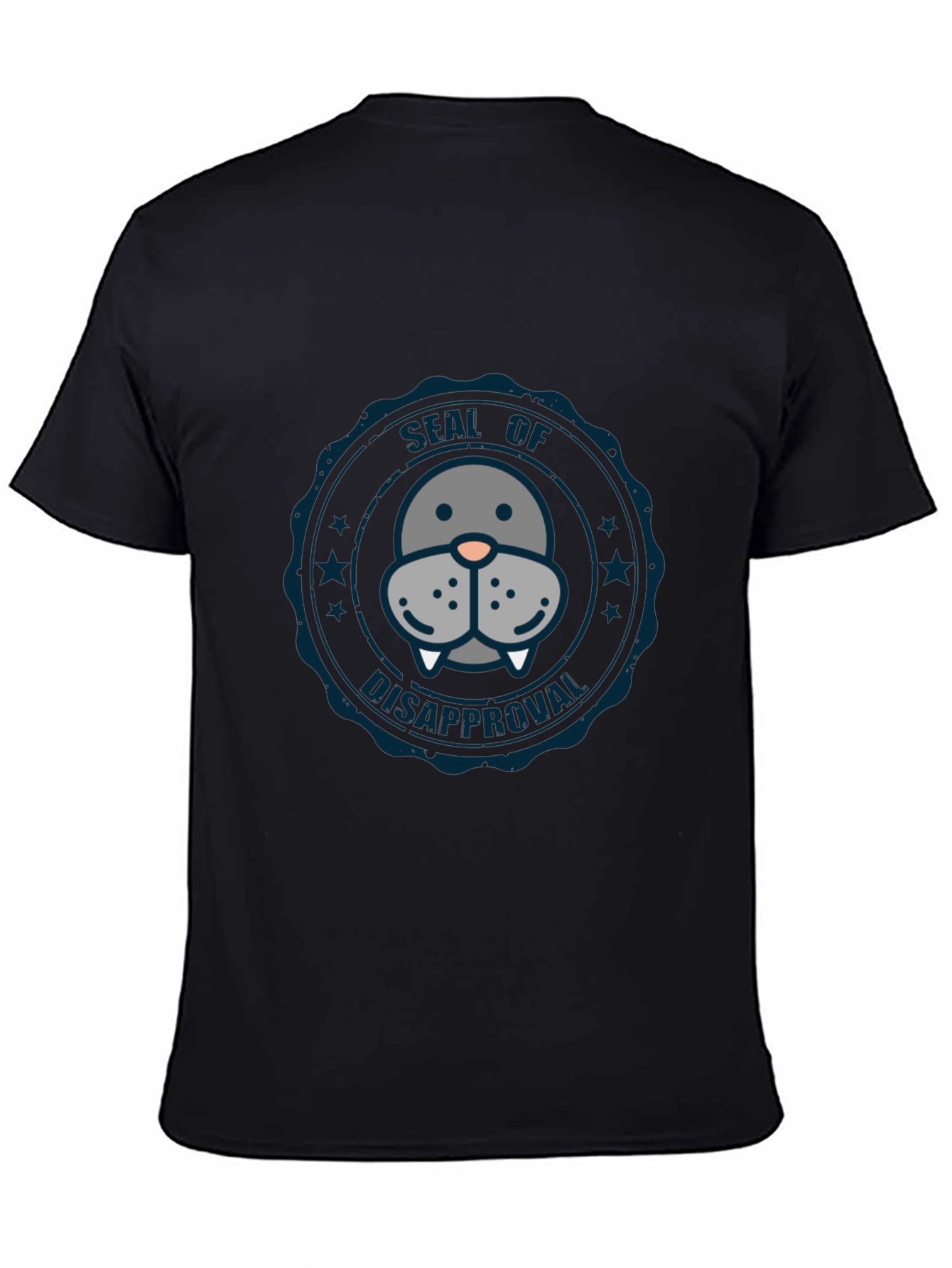 Seal of Disapproval Graphic Tee - Black Cotton T-Shirt