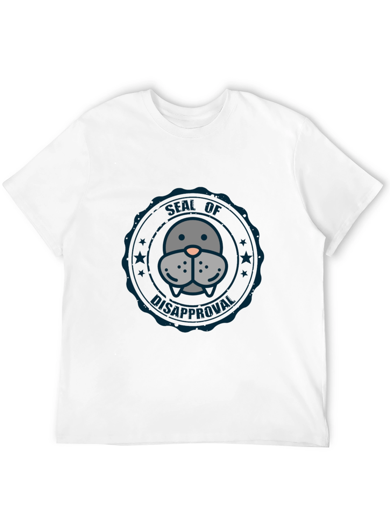 Seal of Disapproval Graphic Tee - Black Cotton T-Shirt