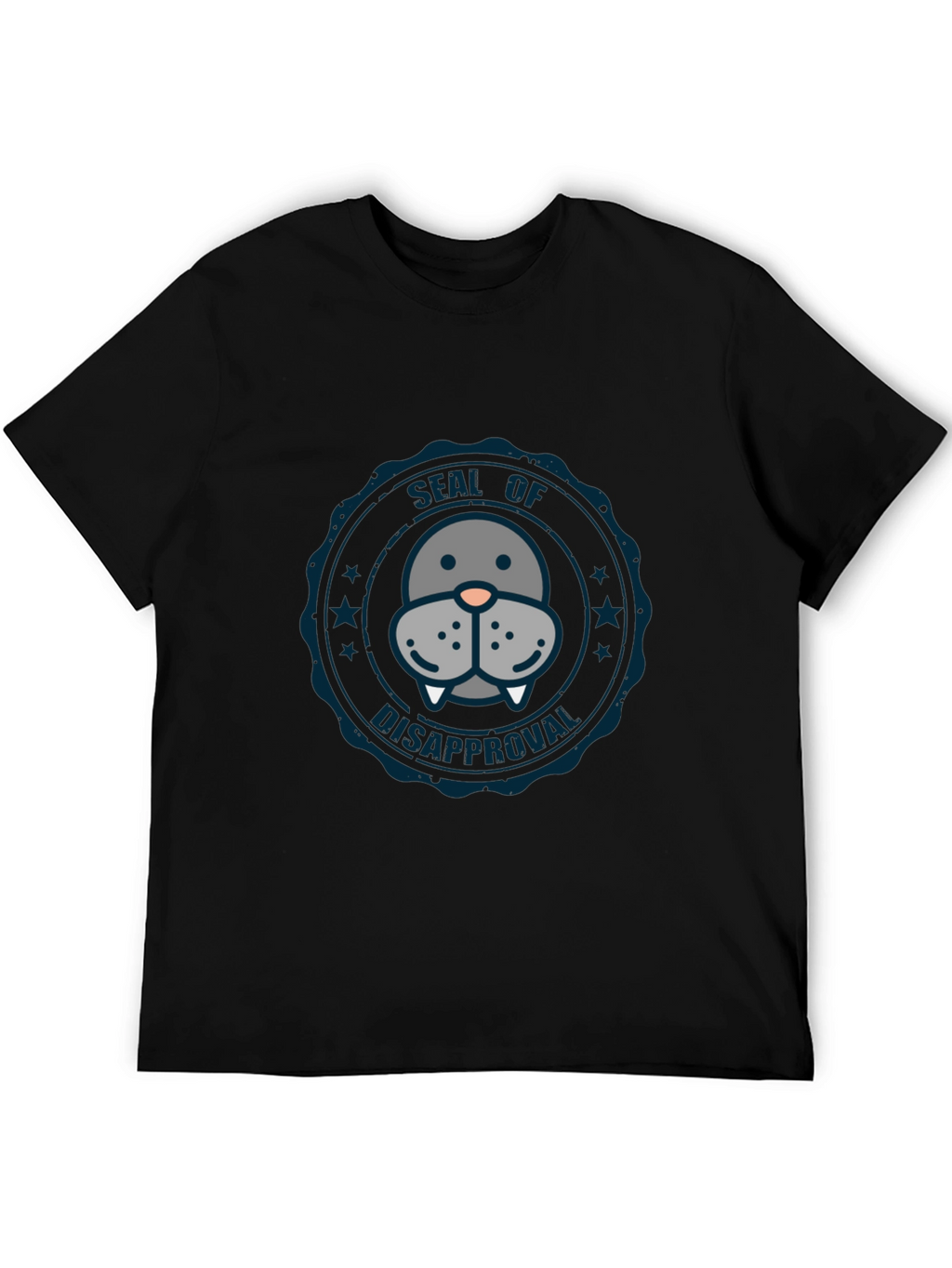 Seal of Disapproval Graphic Tee - Black Cotton T-Shirt