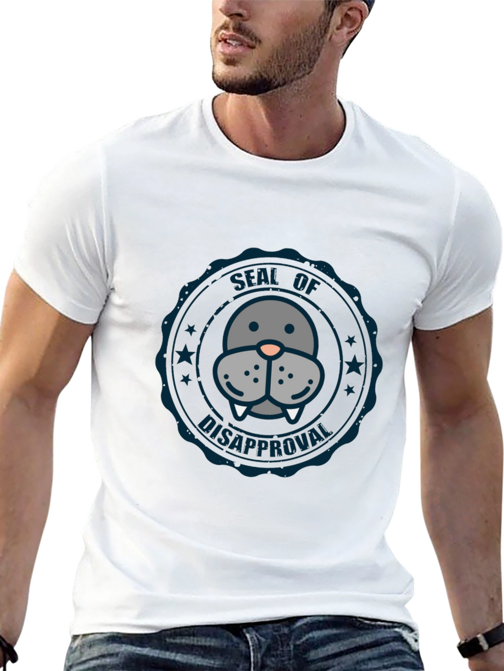 Seal of Disapproval Graphic Tee - Black Cotton T-Shirt