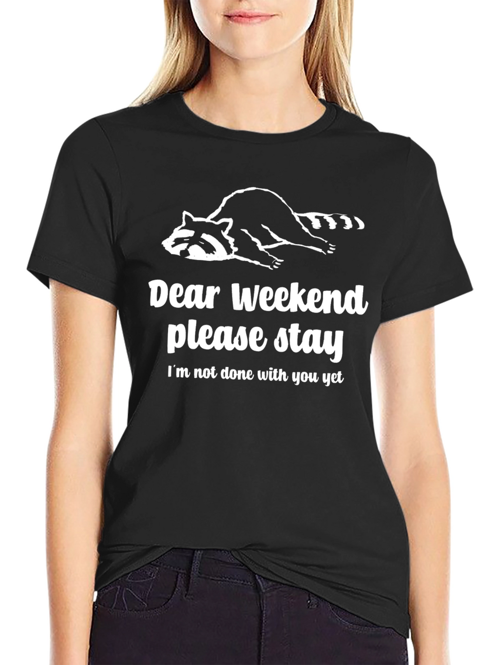 Dear Weekend Graphic Tee - Relaxed Raccoon T-Shirt
