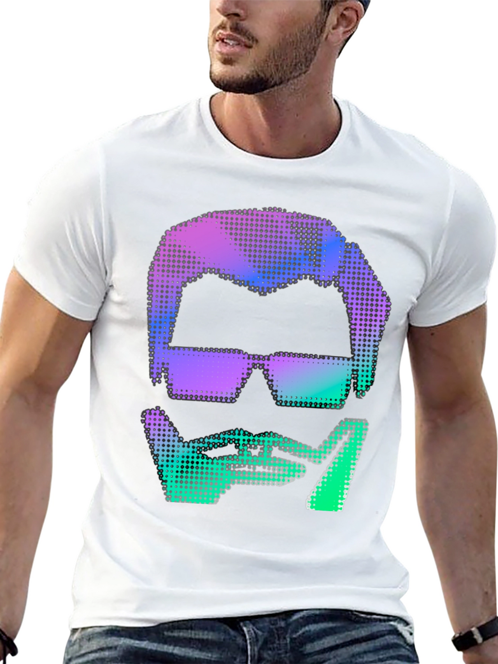 Retro Pixel Art Man Graphic Tee