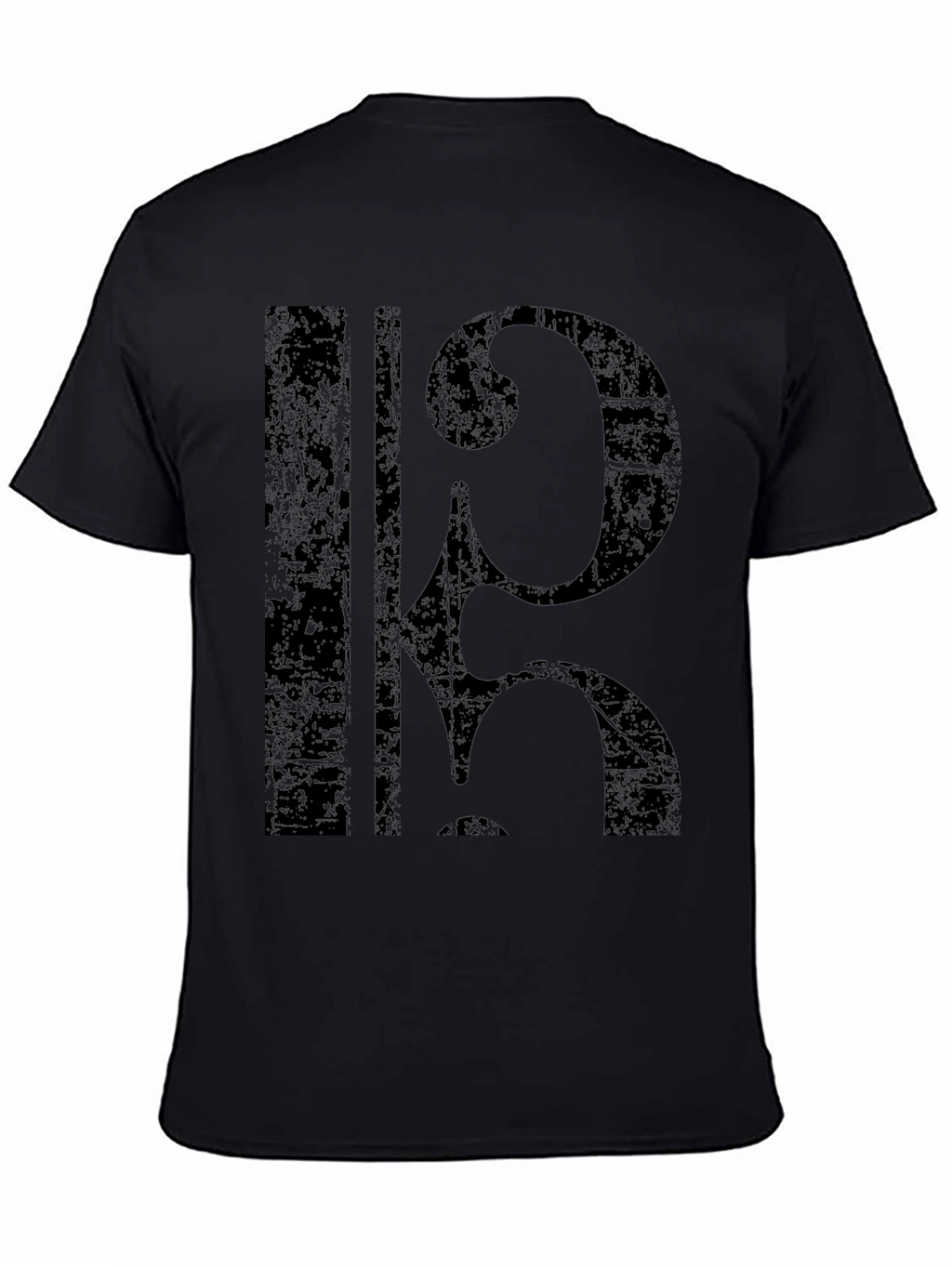 Distressed Cello Clef Graphic T-Shirt - Black