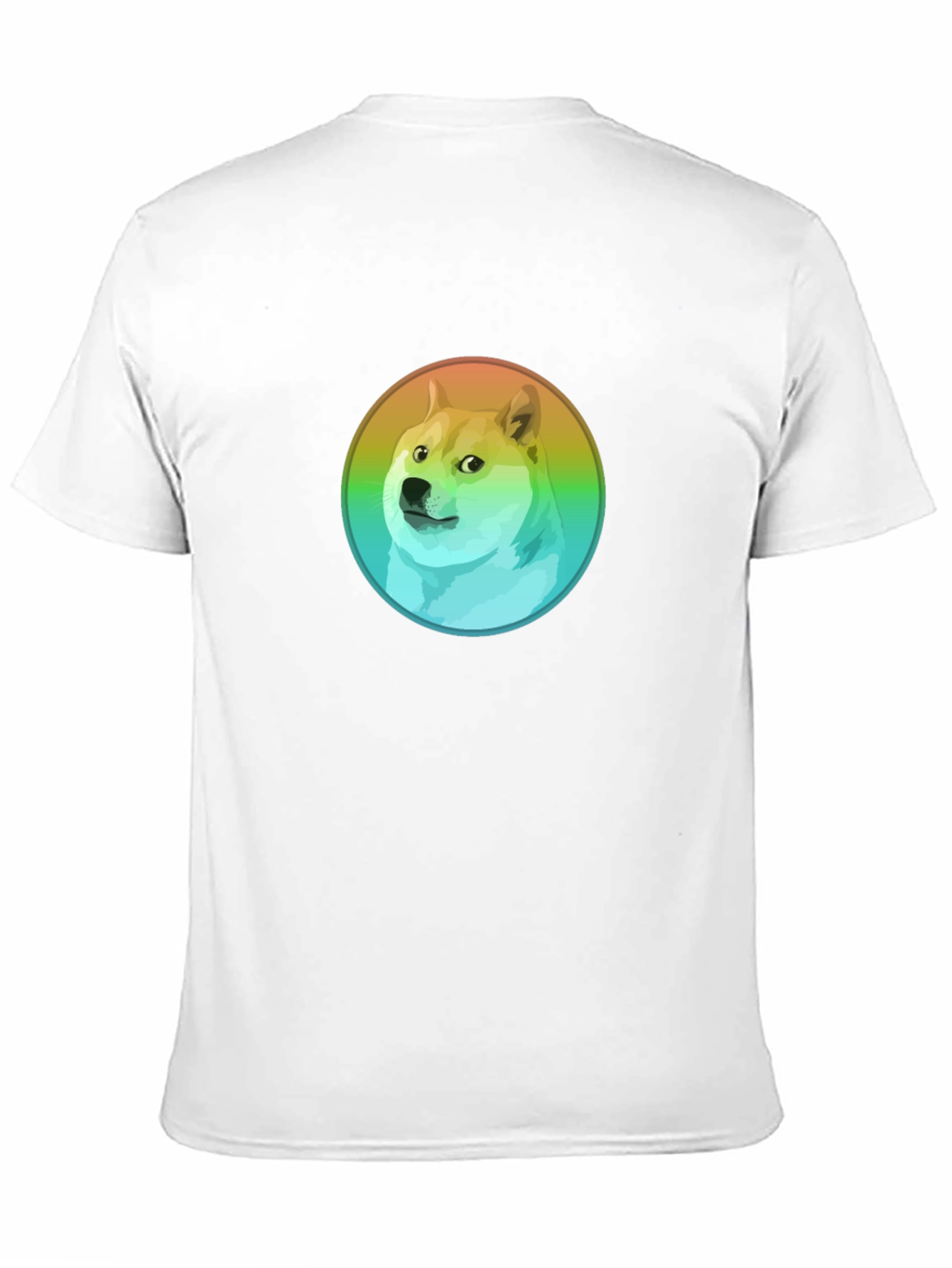 Doge Rainbow Circle Graphic Black T-Shirt