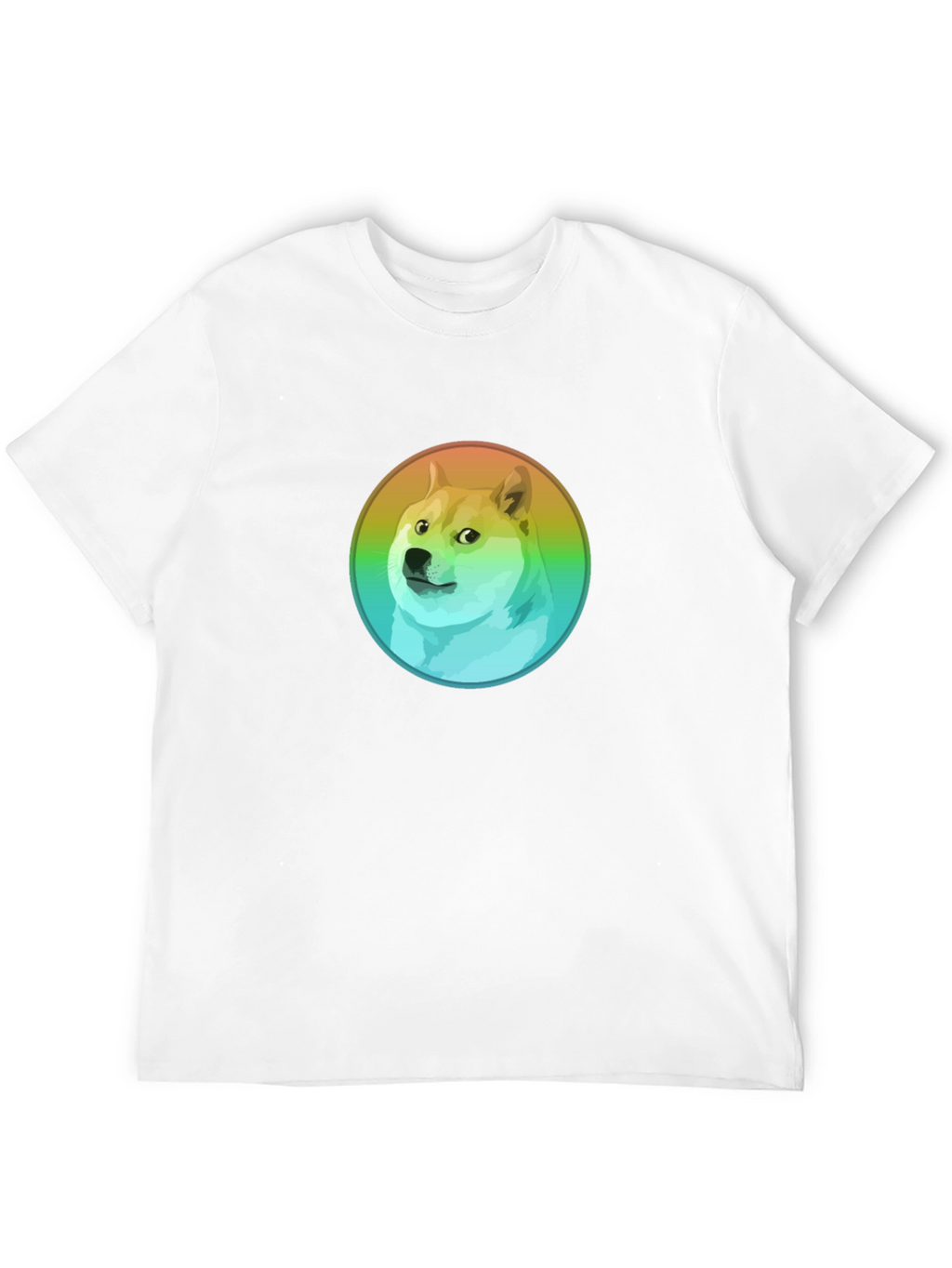 Doge Rainbow Circle Graphic Black T-Shirt
