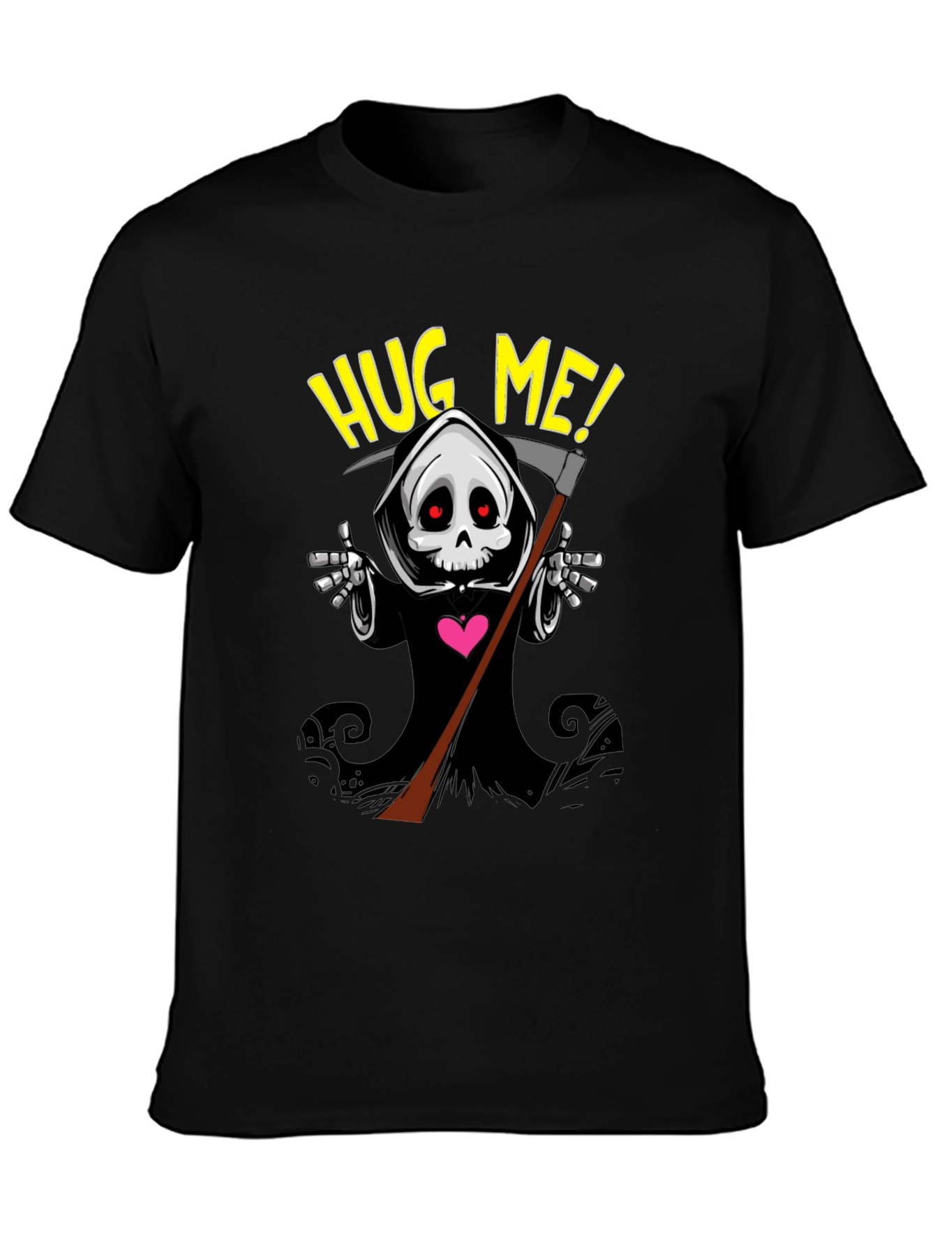 Grim Reaper Hug Me! T-Shirt - Black