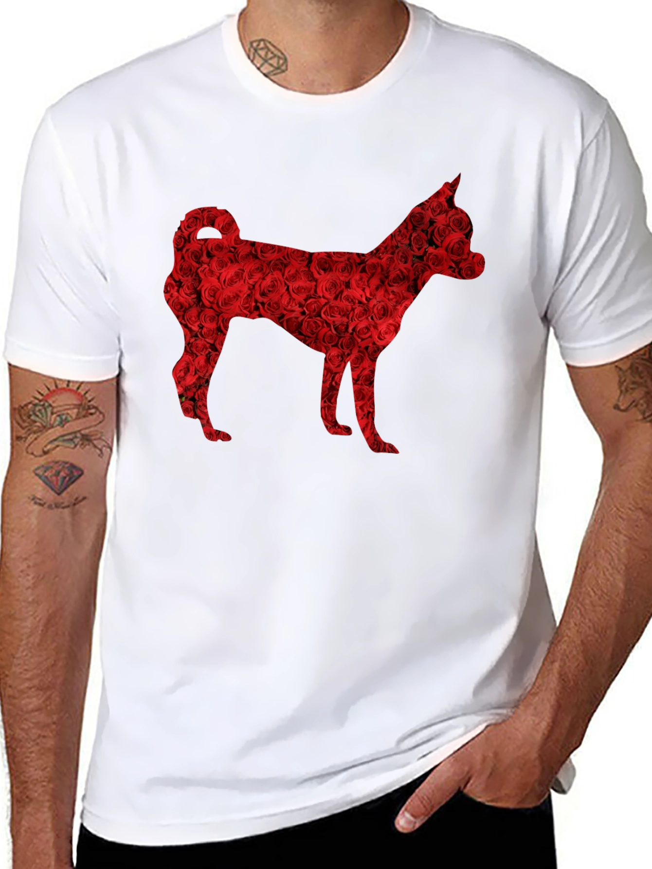 Floral Dog T-Shirt - Unique Rose Design