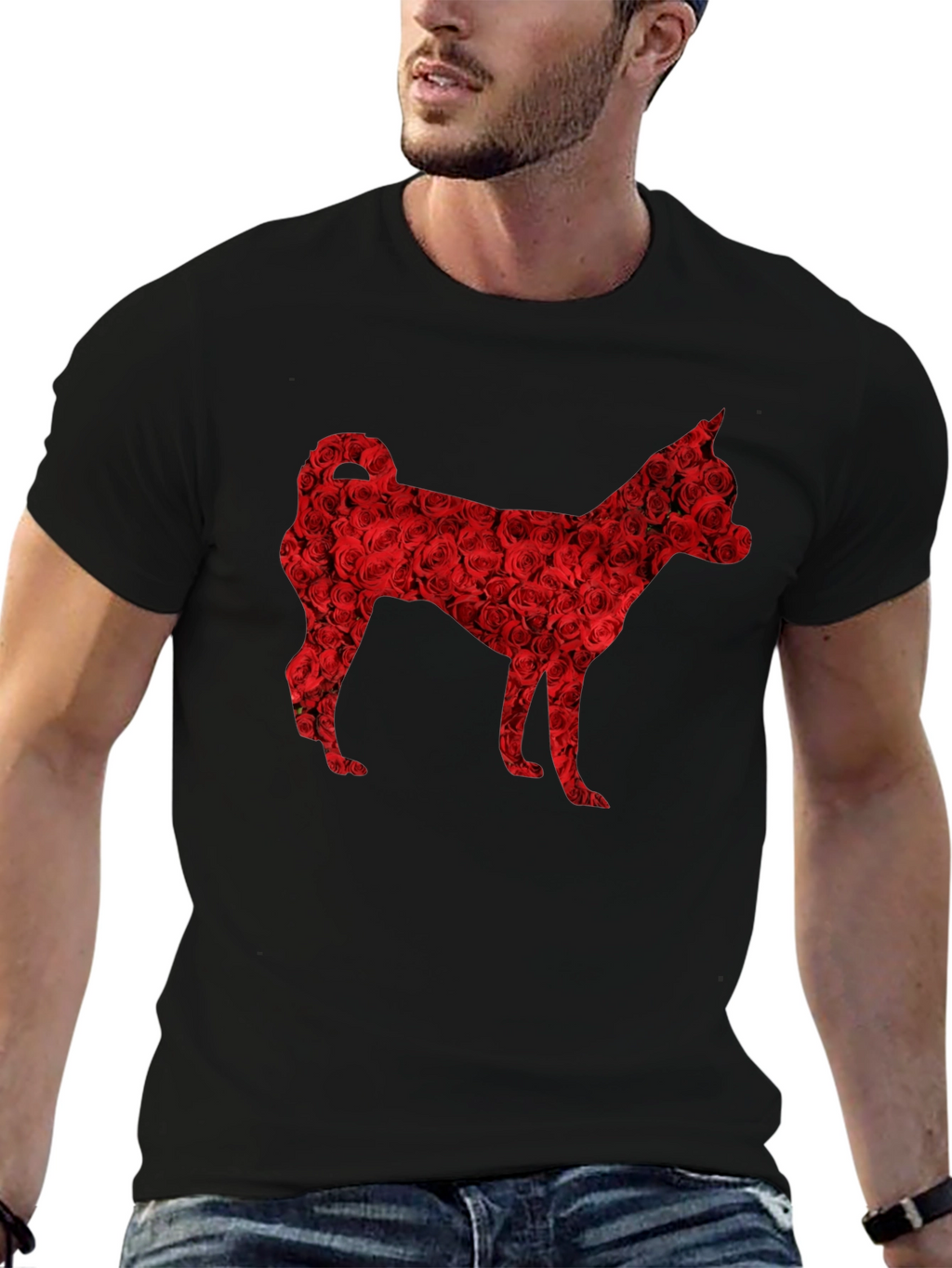 Floral Dog T-Shirt - Unique Rose Design