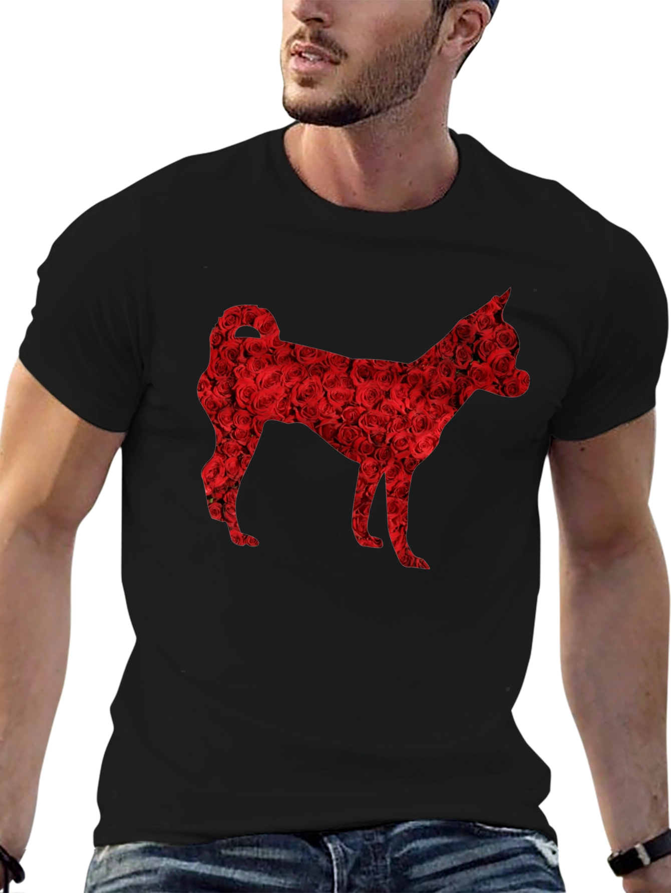 Floral Dog T-Shirt - Unique Rose Design