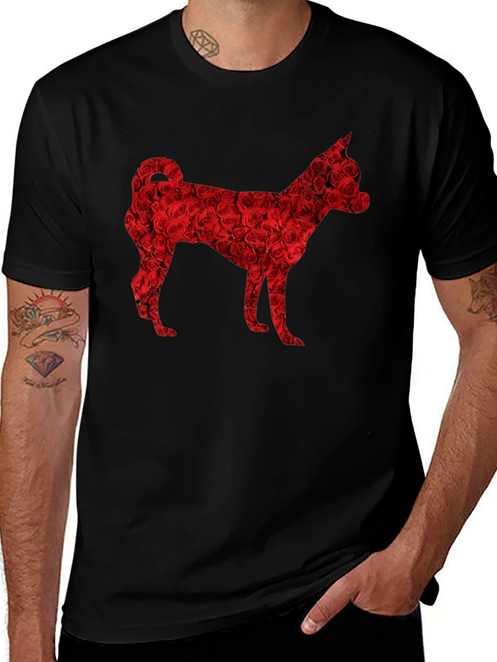 Floral Dog T-Shirt - Unique Rose Design