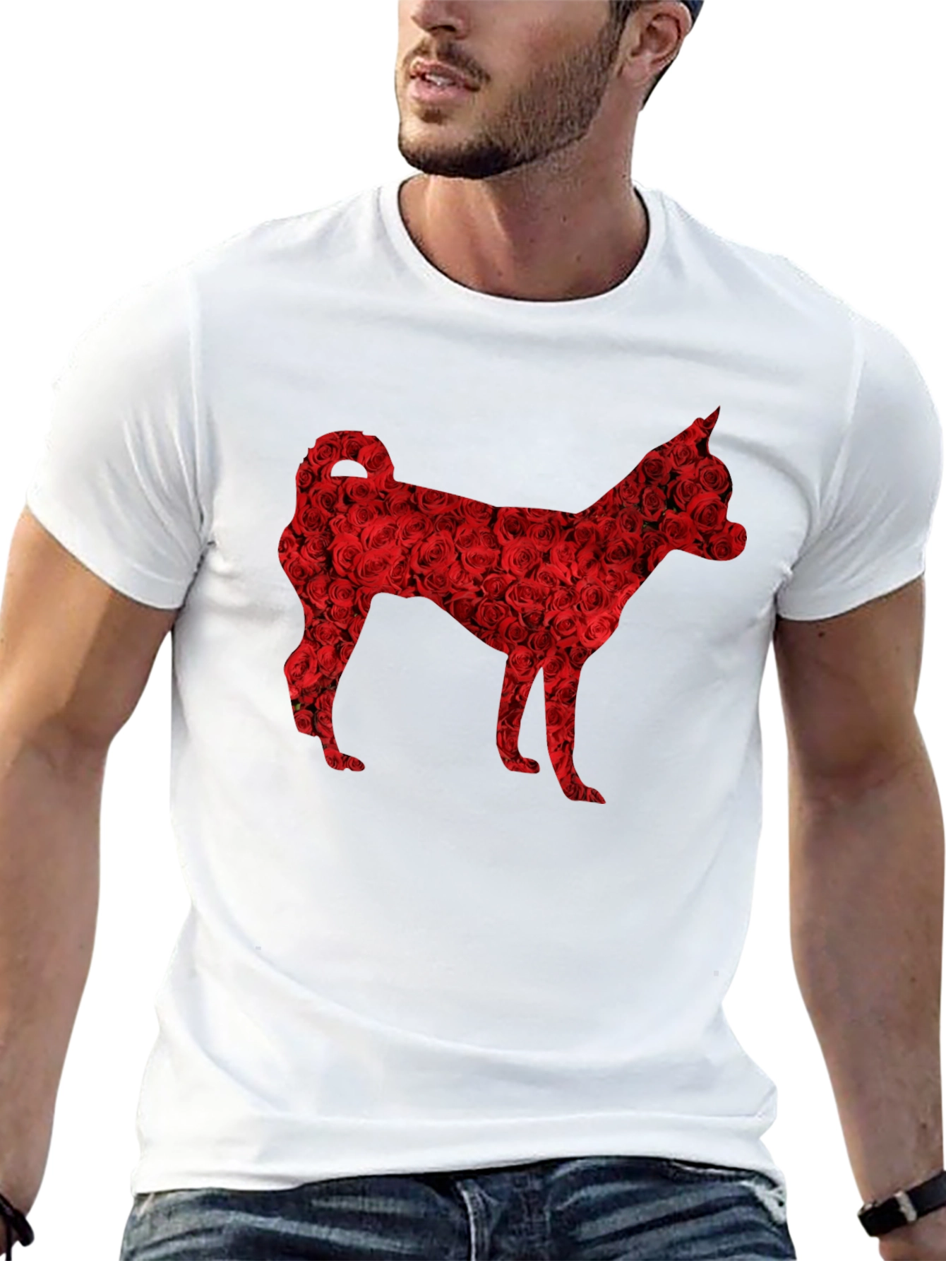 Floral Dog T-Shirt - Unique Rose Design