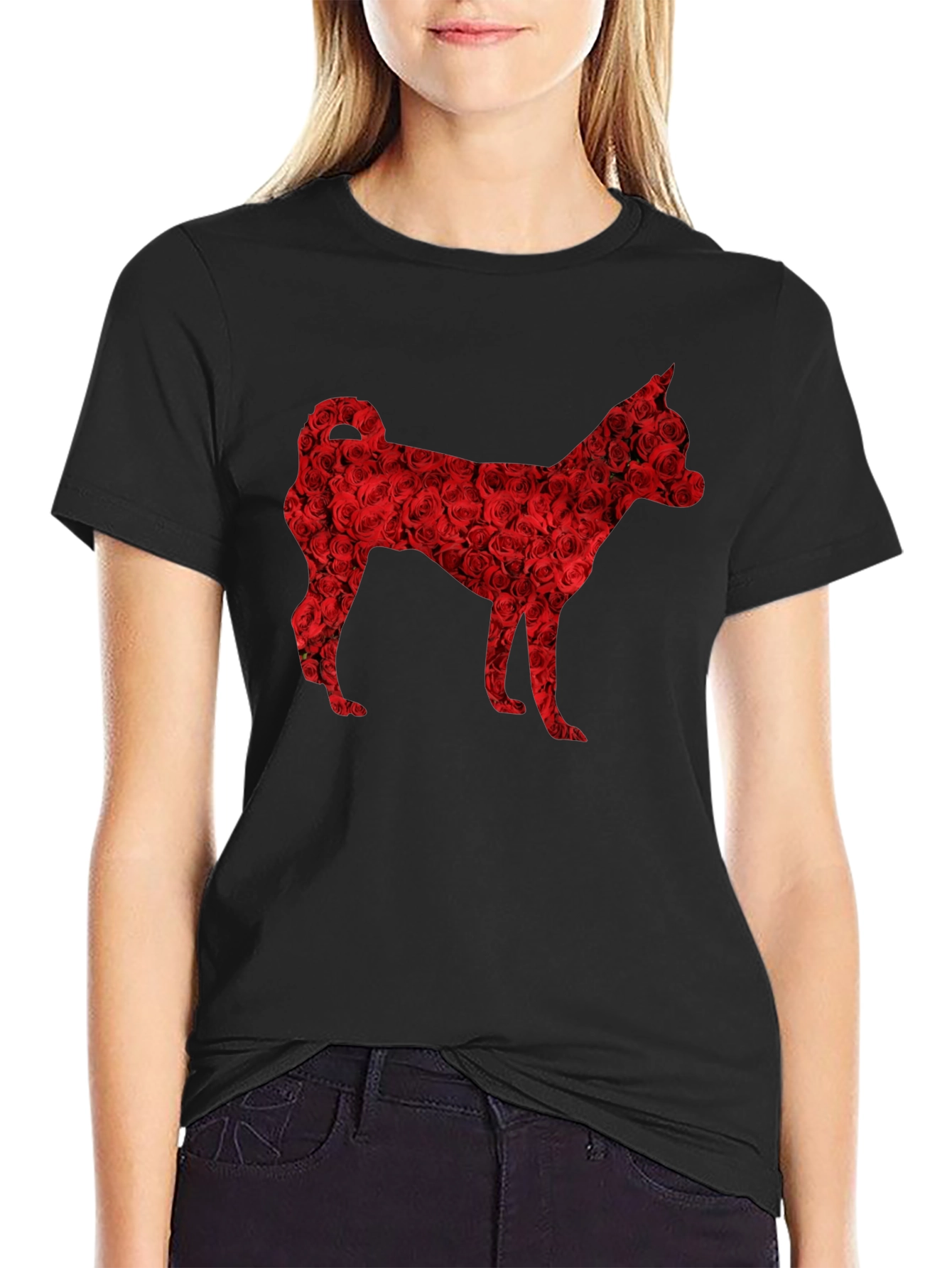 Floral Dog T-Shirt - Unique Rose Design