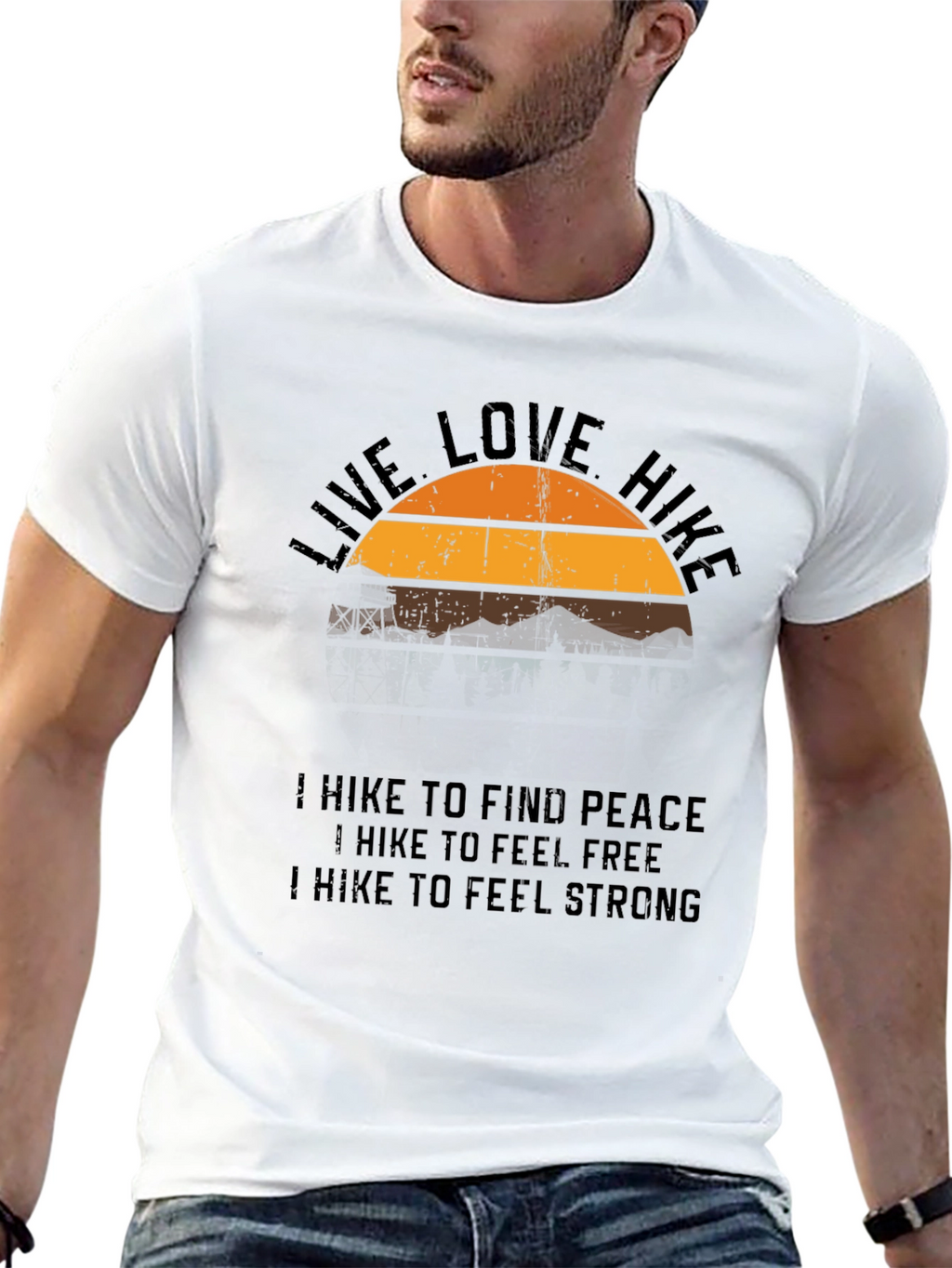 Live Love Hike Graphic Tee - Nature Lover Shirt
