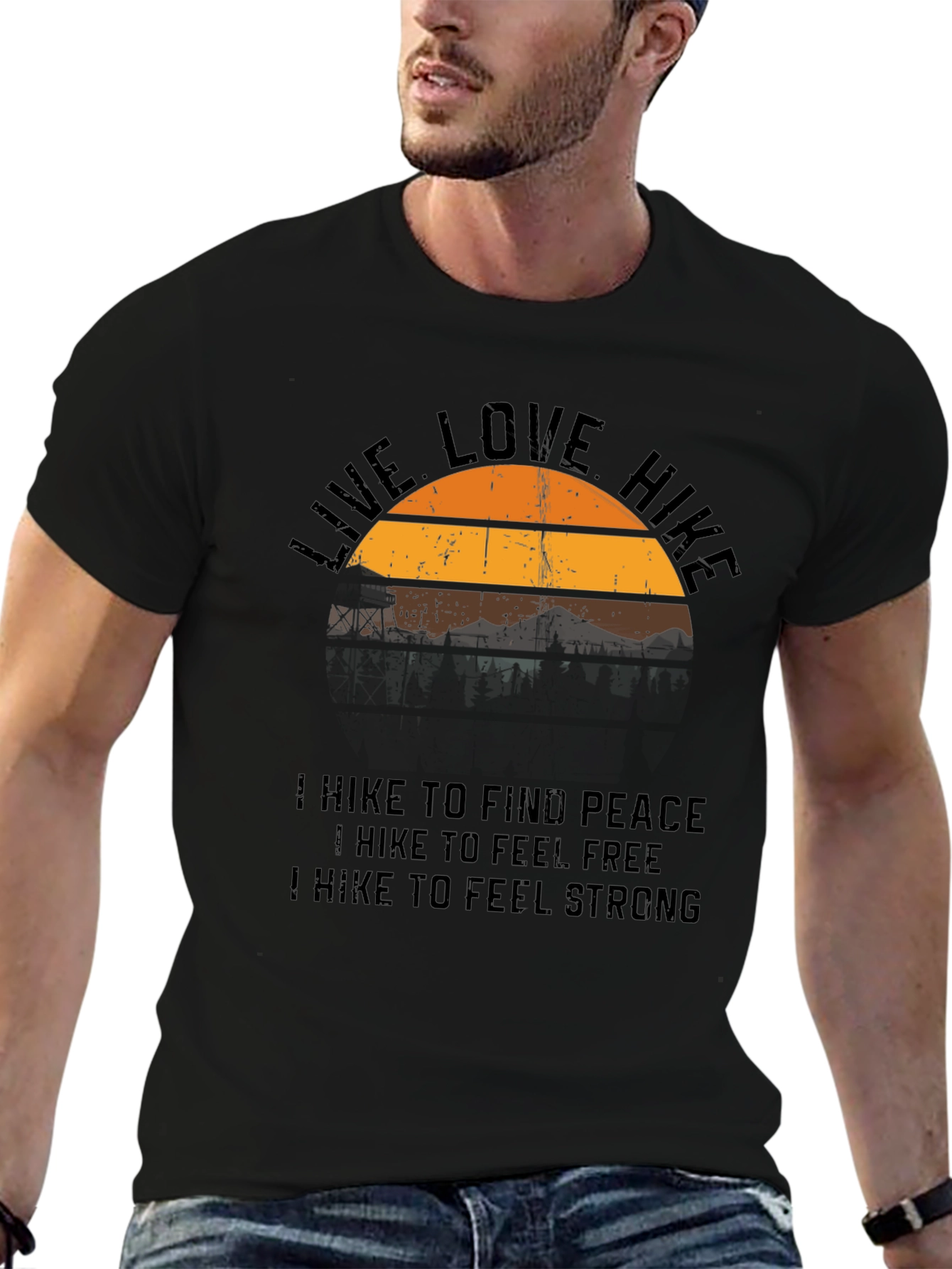 Live Love Hike Graphic Tee - Nature Lover Shirt