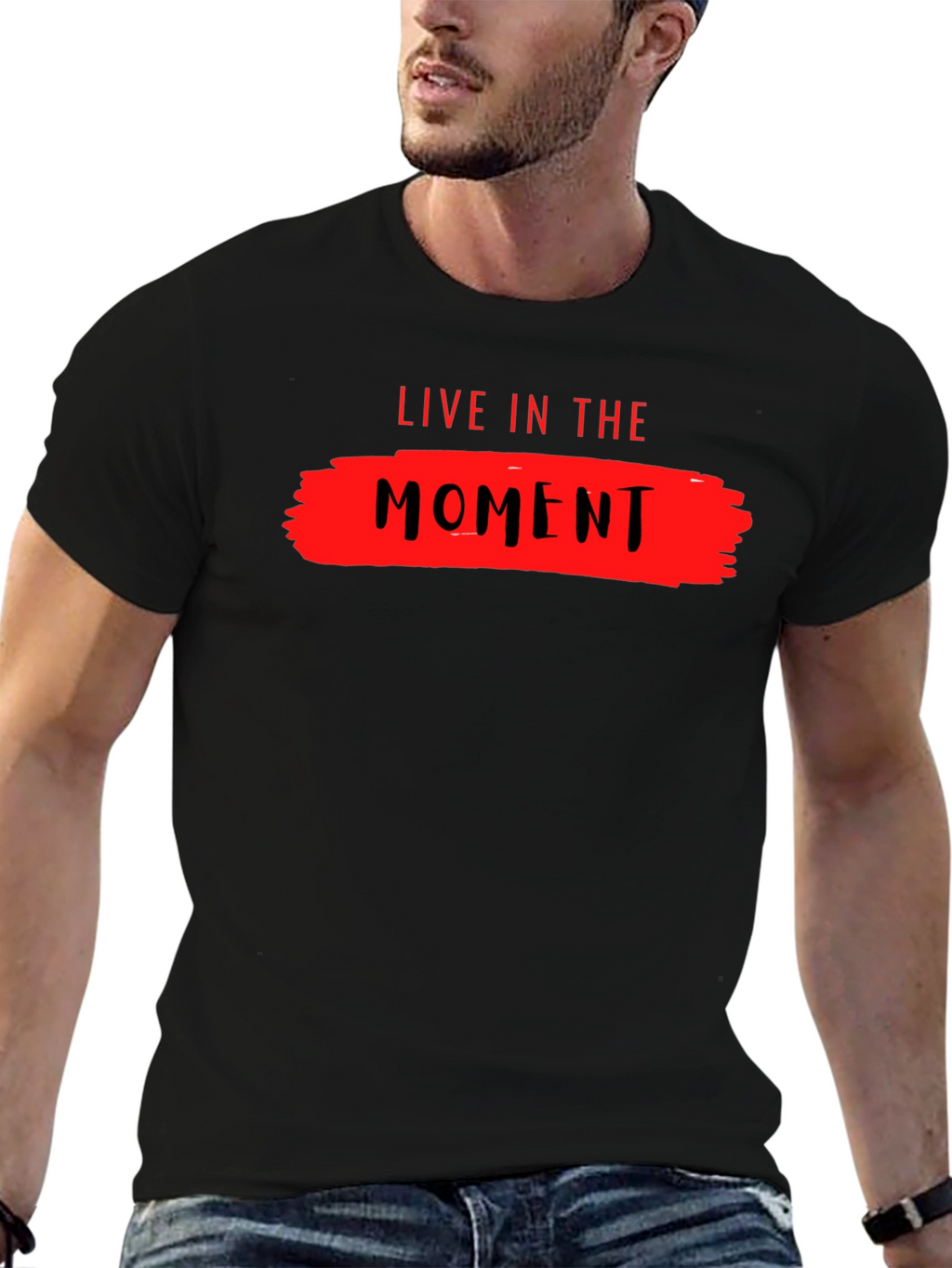 Live in the Moment Graphic Tee - Black