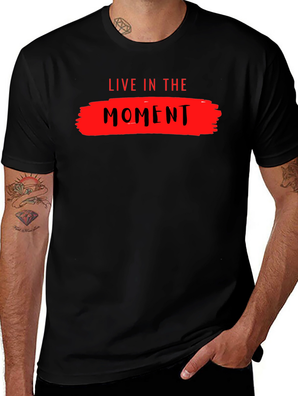 Live in the Moment Graphic Tee - Black