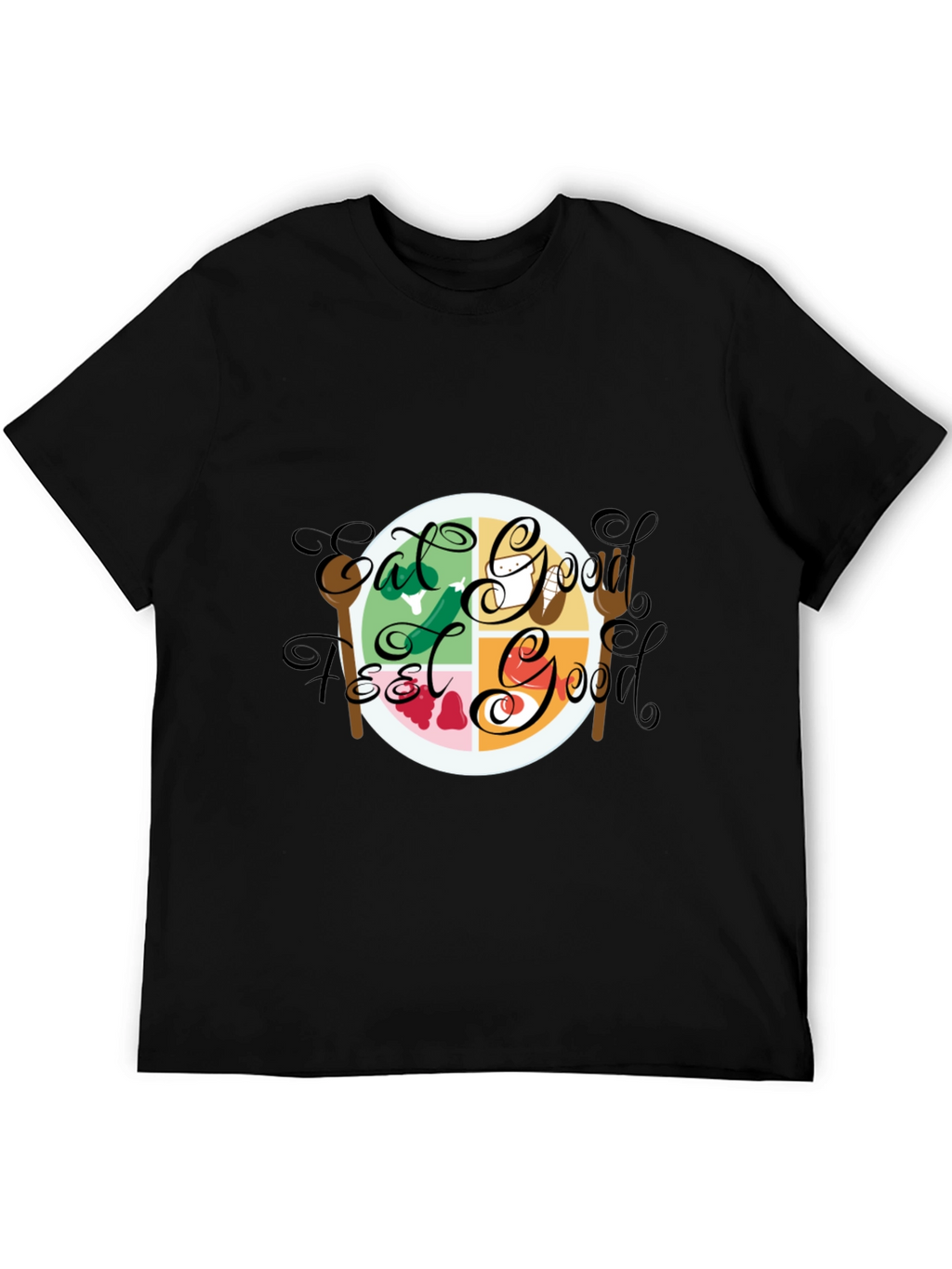 Eat Good Feel Good Black Graphic Tee