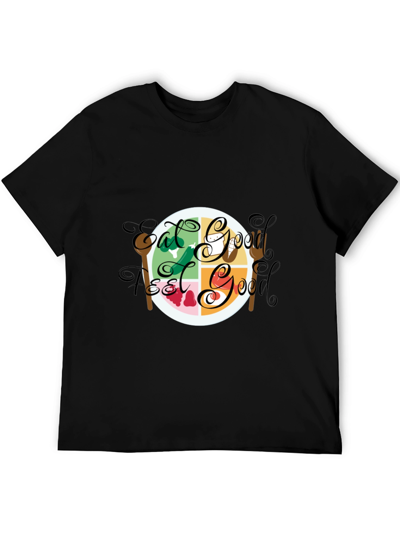 Eat Good Feel Good Black Graphic Tee