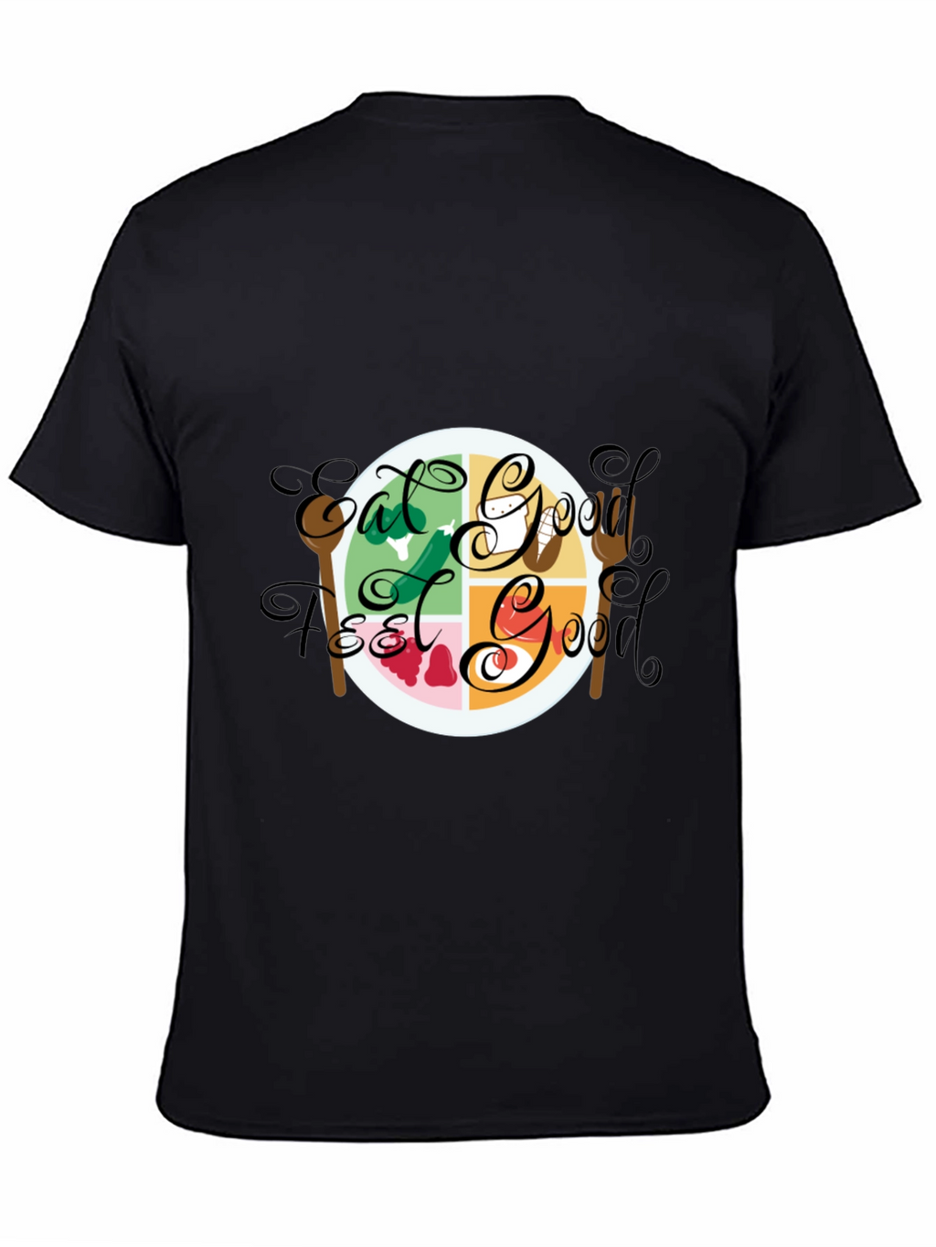 Eat Good Feel Good Black Graphic Tee