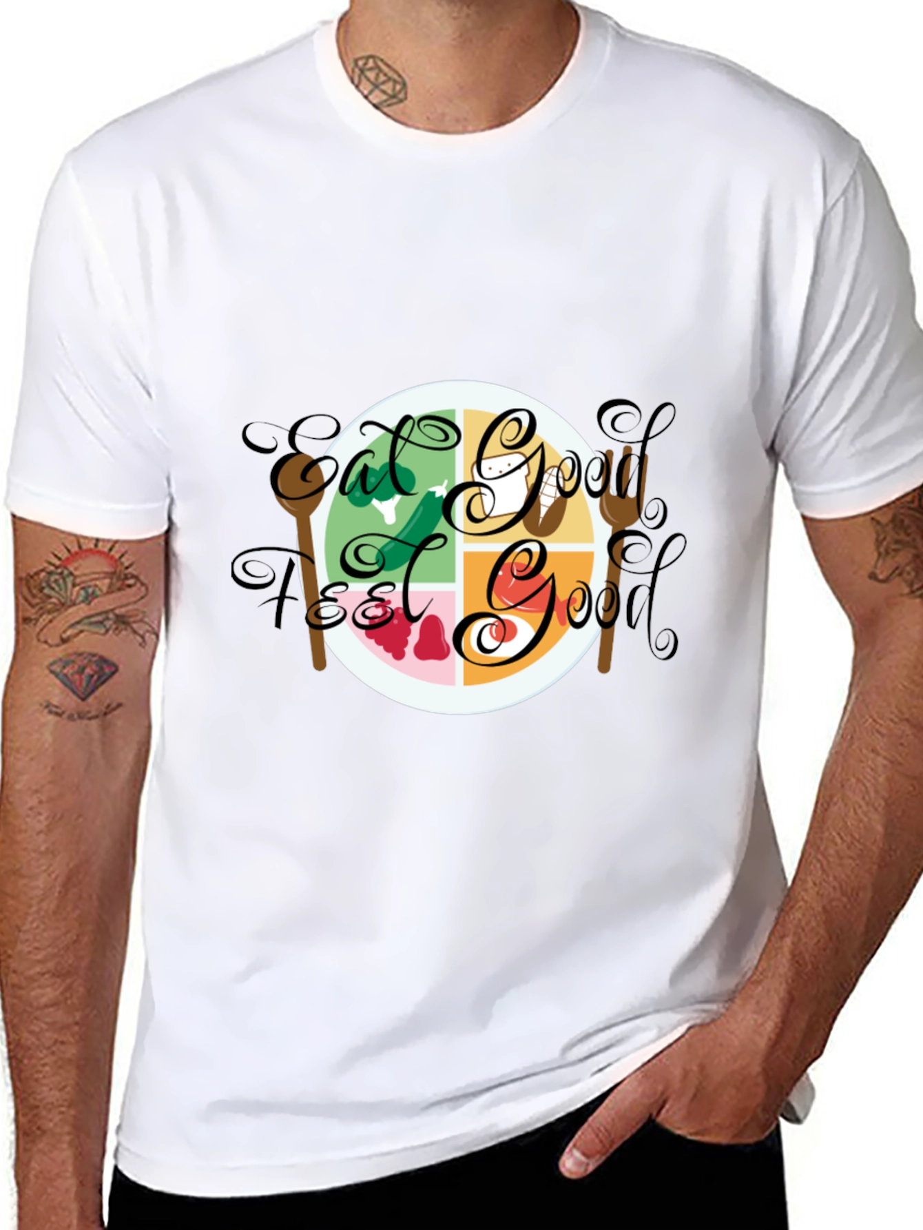 Eat Good Feel Good Black Graphic Tee