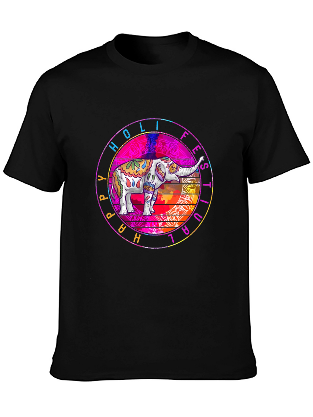 Holi Festival Elephant Graphic Tee